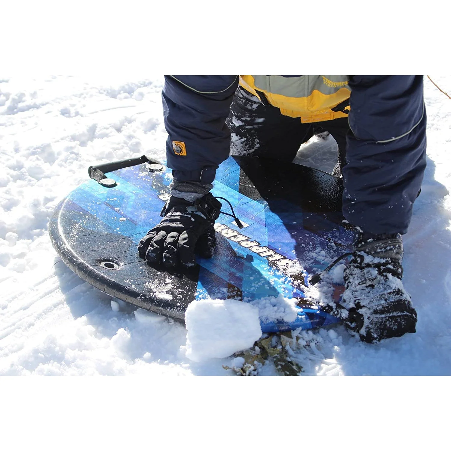 Slippery Racer Downhill Zeus Kids Foam Saucer Disc Snow Sled, Midnight (3 Pack) - Image 6
