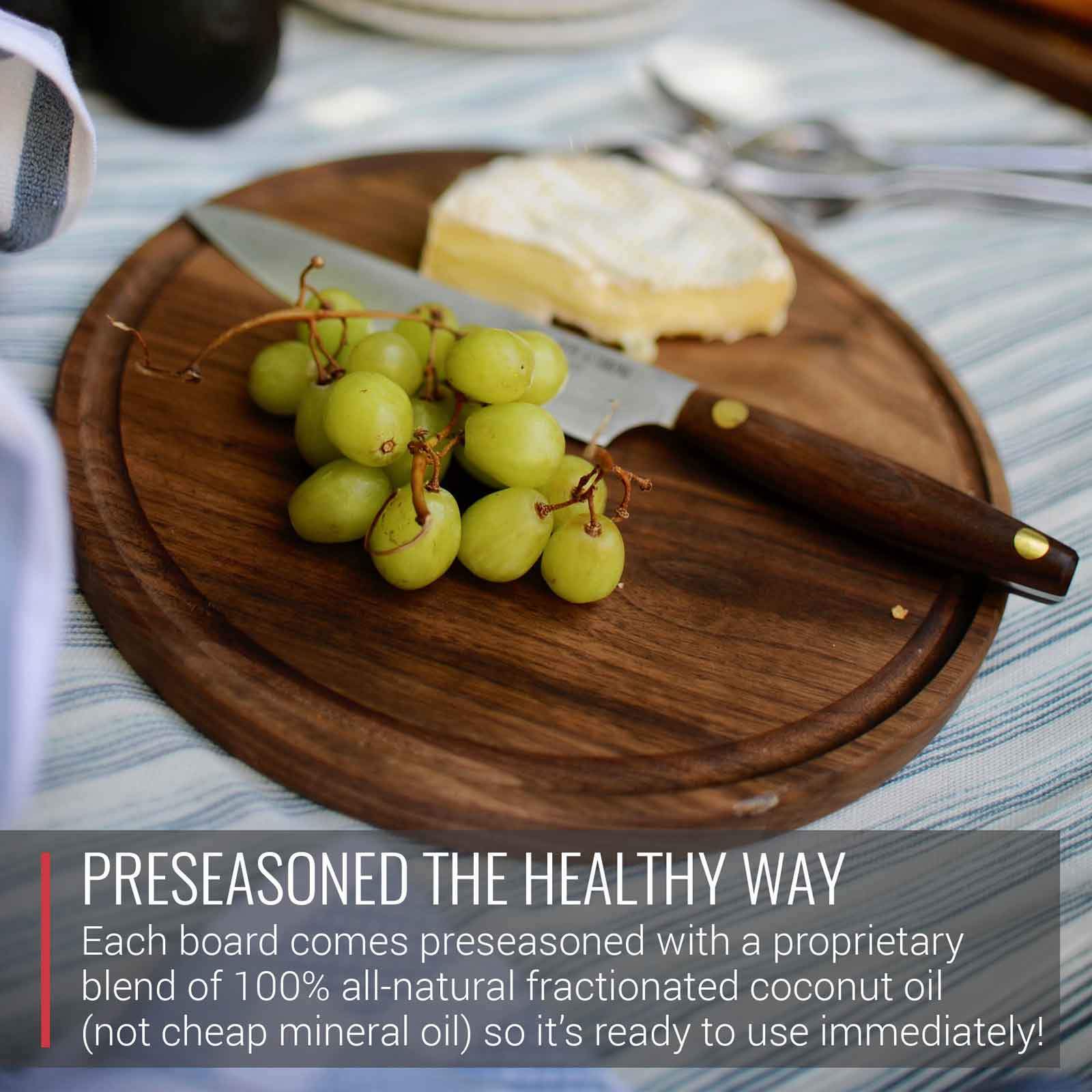 Small Round Walnut Charcuterie Board - Image 3