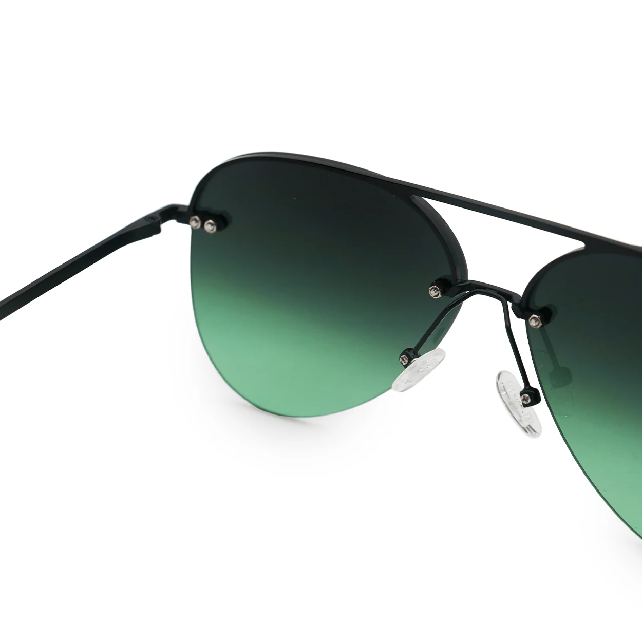 Smaller Megan 2 - Dark Green Metal Aviator Sunglasses - Image 6