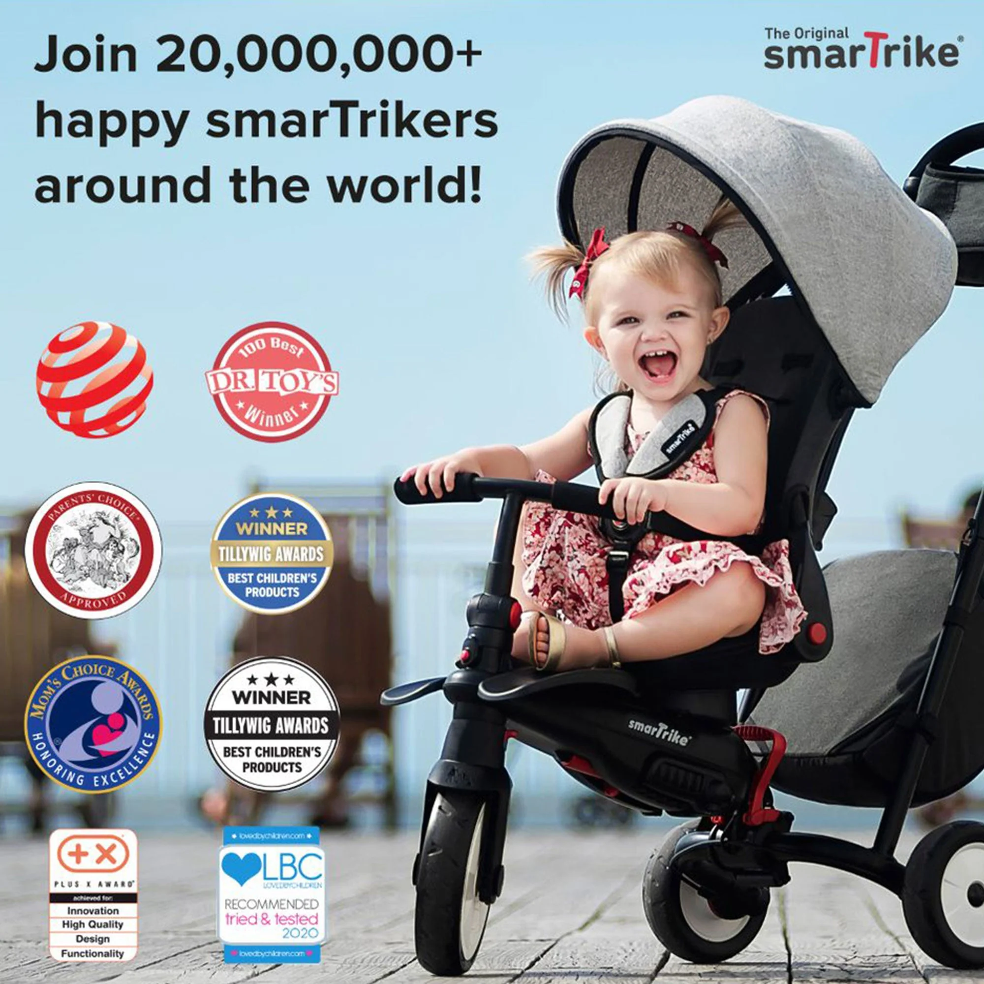 smarTrike Zoom 4 in 1 Baby Toddler Trike Tricycle Toy for 15-36 Mo, Multicolor - Image 5