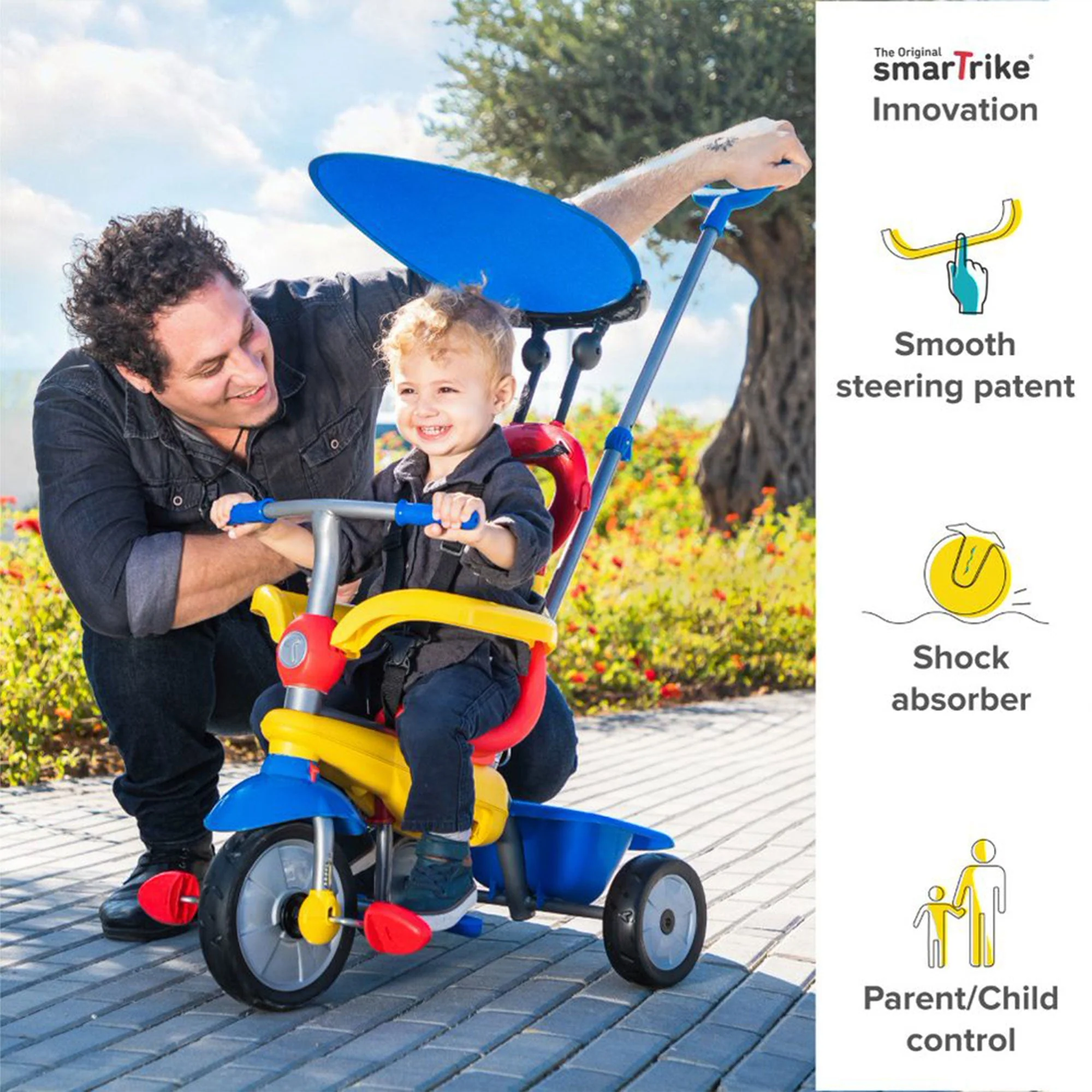smarTrike Zoom 4 in 1 Baby Toddler Trike Tricycle Toy for 15-36 Mo, Multicolor - Image 6