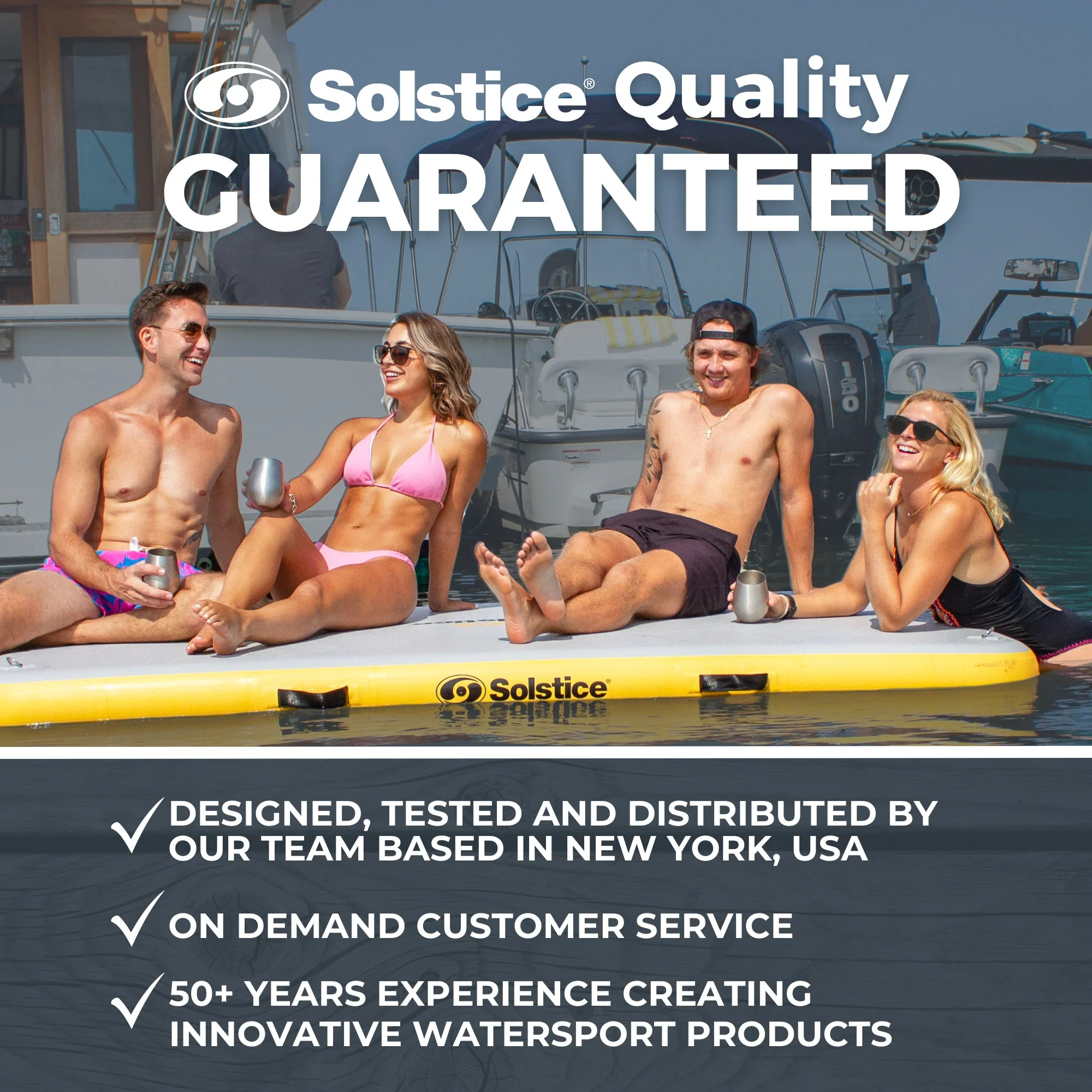 Solstice 8 x 5 ft Inflatable Floating Dock Rafting Platform w/Pump & Bag, Multi - Image 7