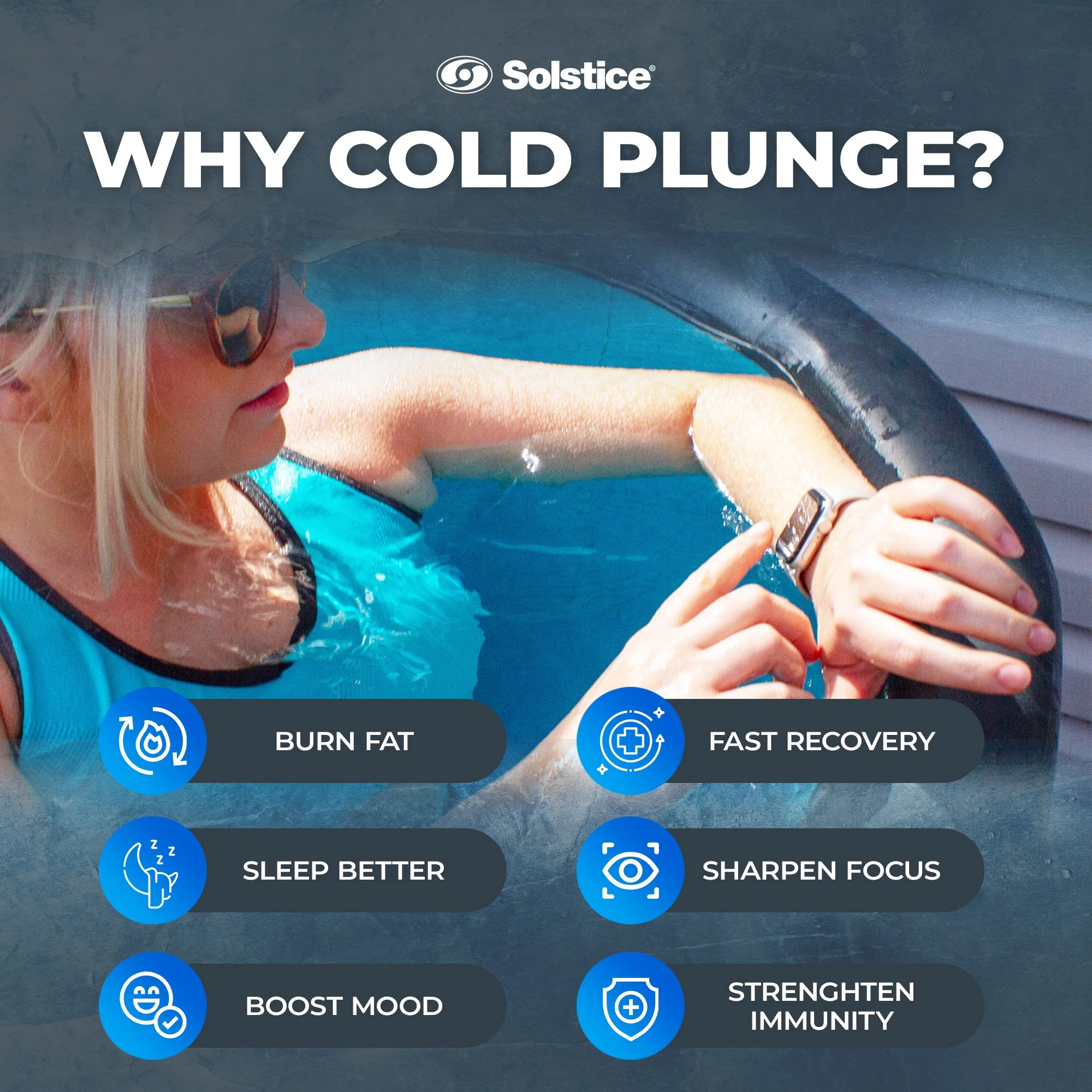 Solstice Original Inflatable Cold Plunge Ice Bath Tub Standing Recovery Barrel - Image 6