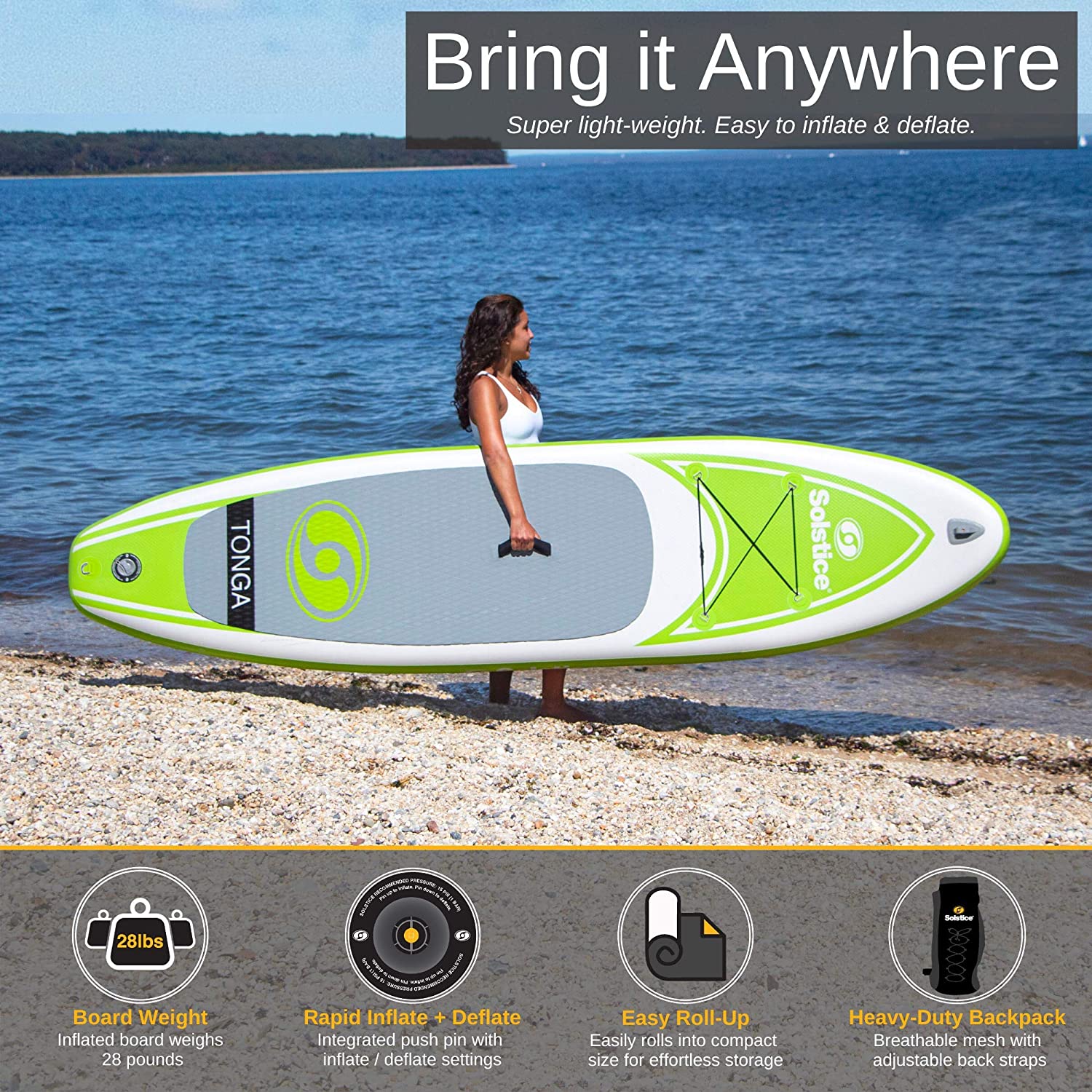 Solstice Tonga 35132 Inflatable Stand-Up Light Weight Paddleboard Board - Used - Image 2