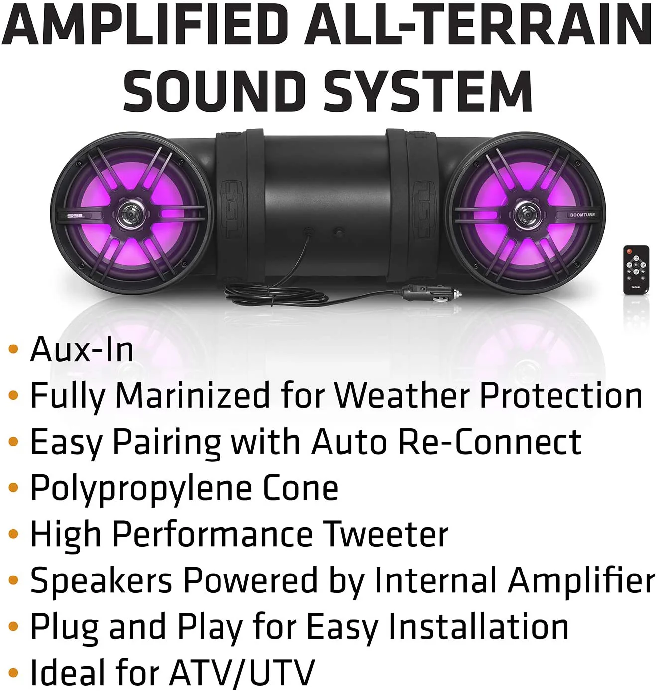 SOUNDSTORM BTB8L 8" 700W Bluetooth Amplified Marine/ATV Off Road Speaker System - Image 5