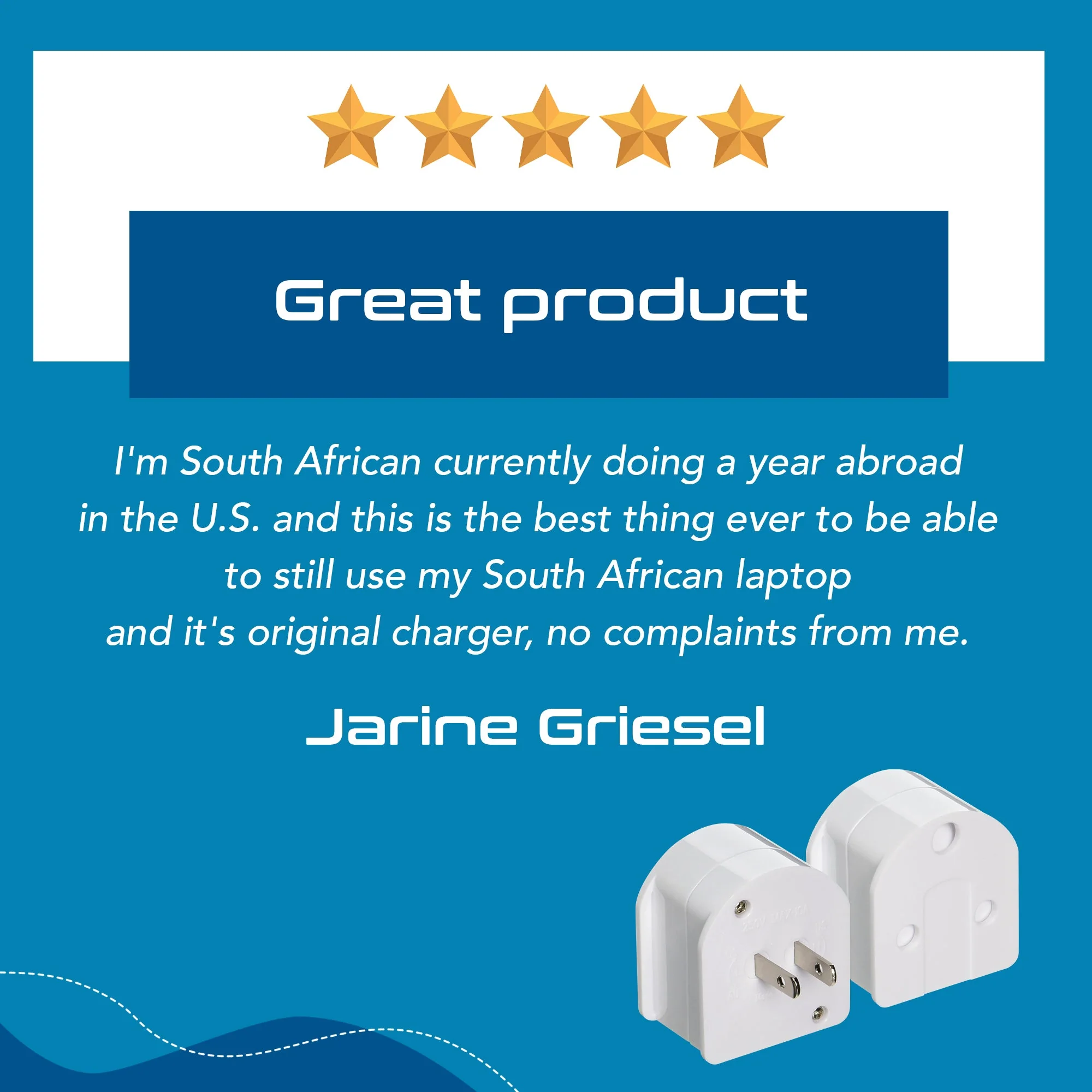 South Africa to USA/Australia - Type A, I - Travel Plug Adapter - Non-Grounded (SA-US-AU) - Image 10