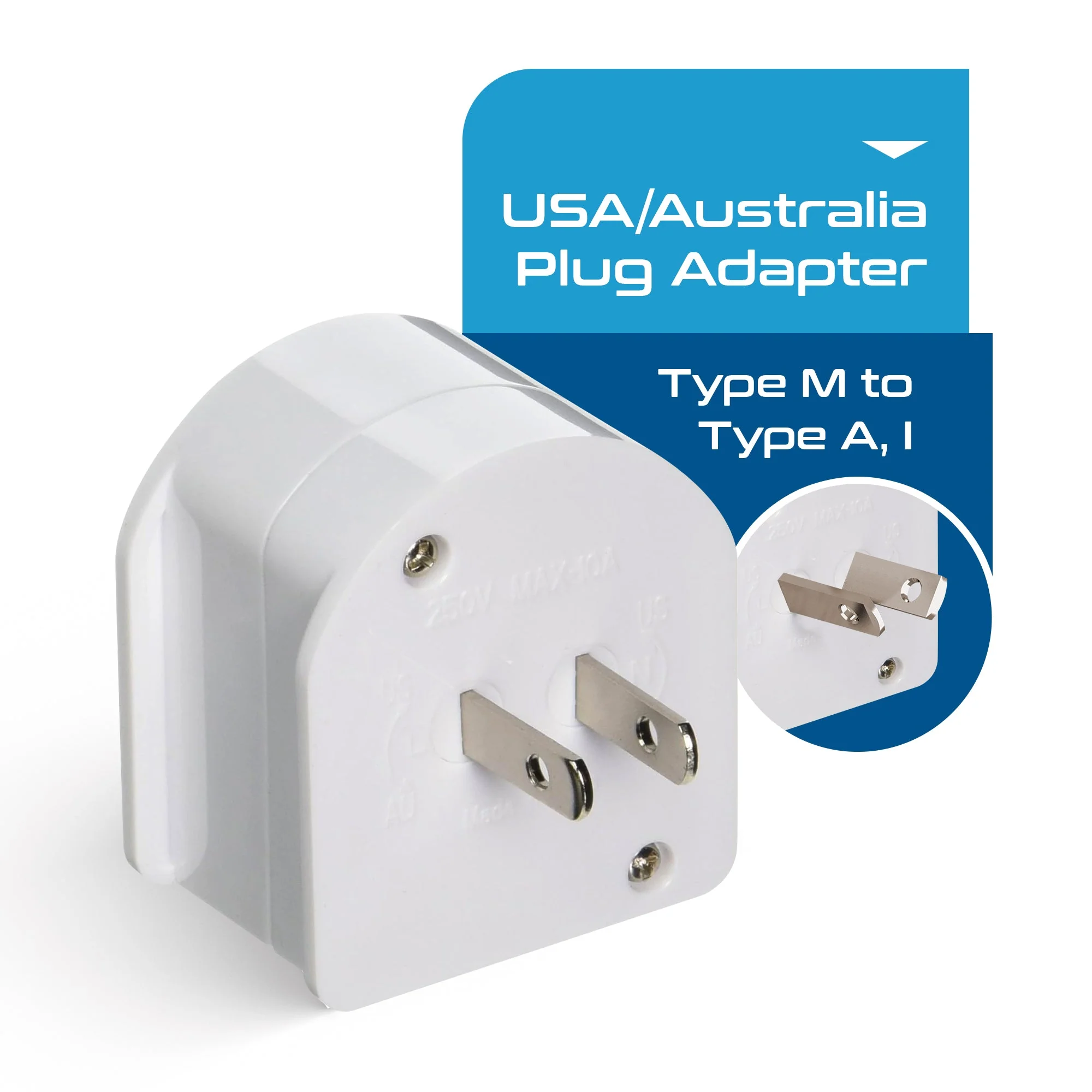 South Africa to USA/Australia - Type A, I - Travel Plug Adapter - Non-Grounded (SA-US-AU) - Image 2