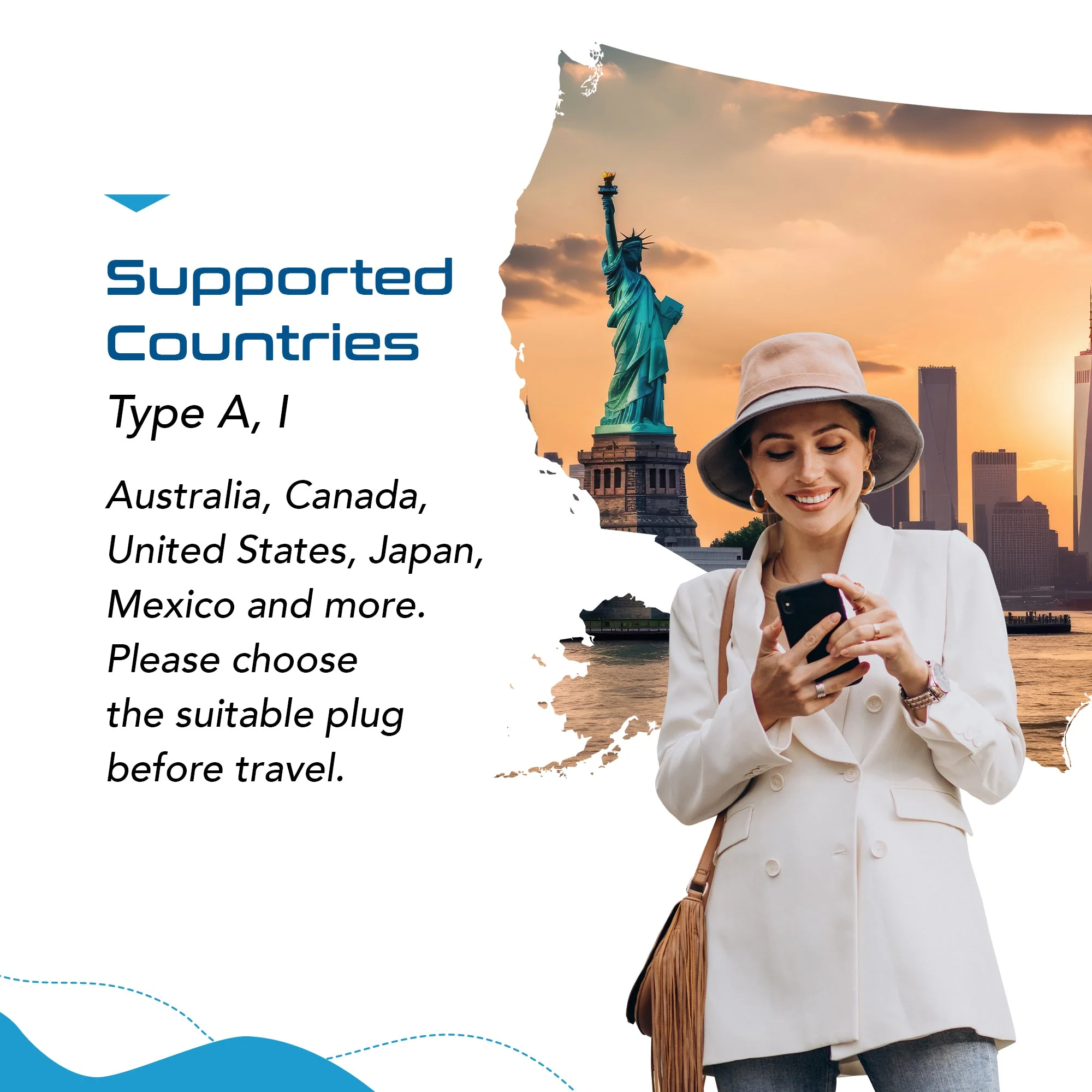 South Africa to USA/Australia - Type A, I - Travel Plug Adapter - Non-Grounded (SA-US-AU) - Image 9