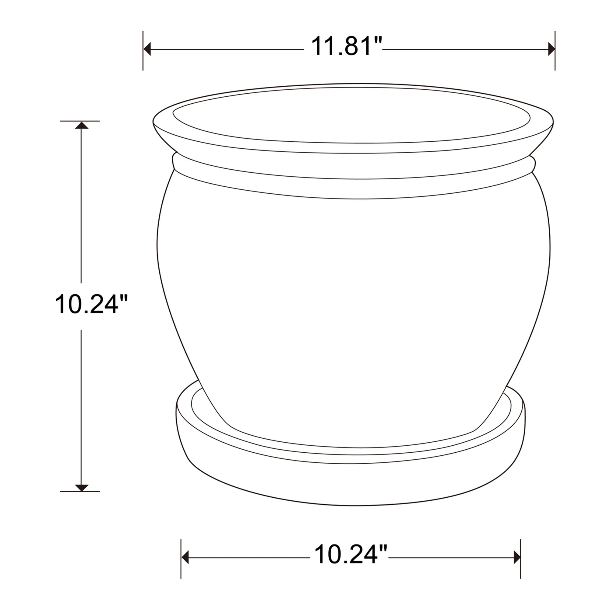 Southern Patio Wisteria 12 Inch Diameter Ceramic Planter Pot with Saucer, Blue - Image 5