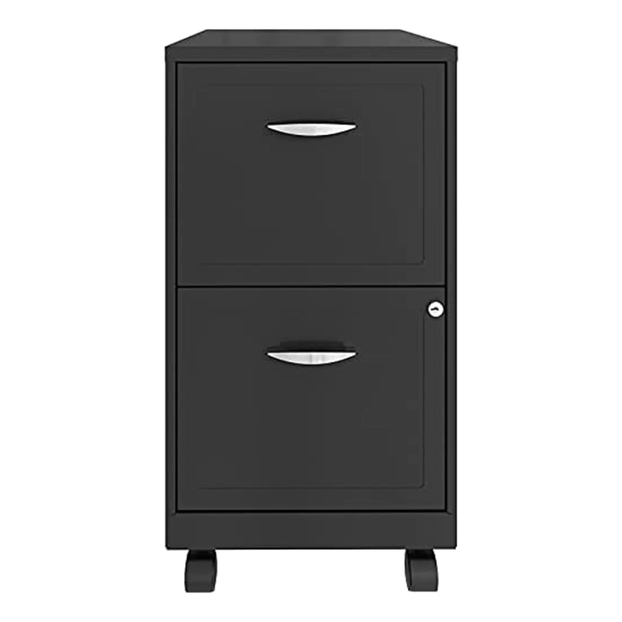 Space Solutions 18 Inch 2 Drawer Mobile Organizer Office Cabinet, Charcoal - Image 4