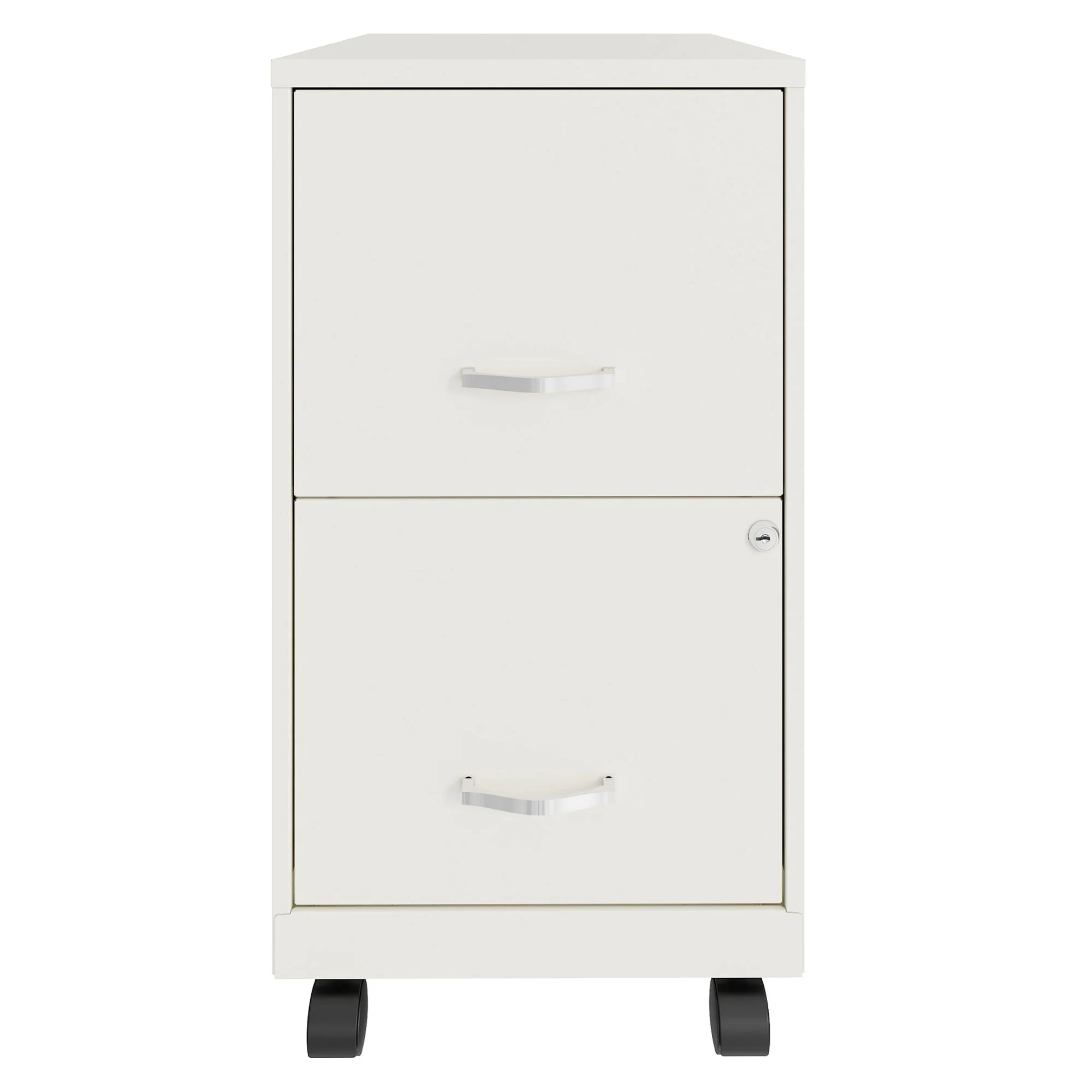 Space Solutions 18 Inch Wide 2 Drawer Mobile Cabinet for Office, Pearl White - Image 5