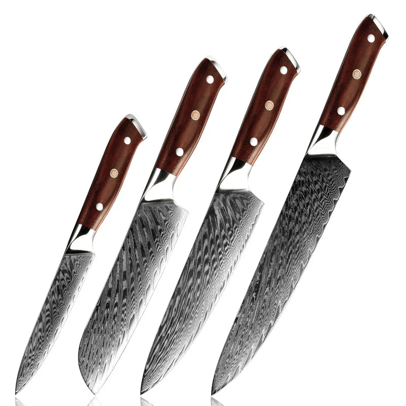 Splendor 4‑Pc VG10 Damascus Knife Set – Pakkawood Handle - Image 7