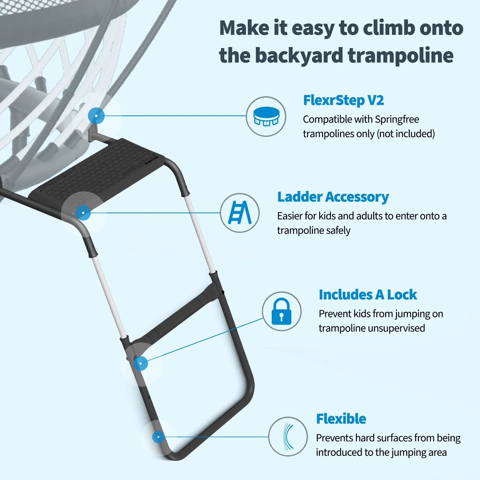 Springfree Trampoline 12' x 19' Trampoline with FlexrStep V2 Ladder Accessory - Image 5