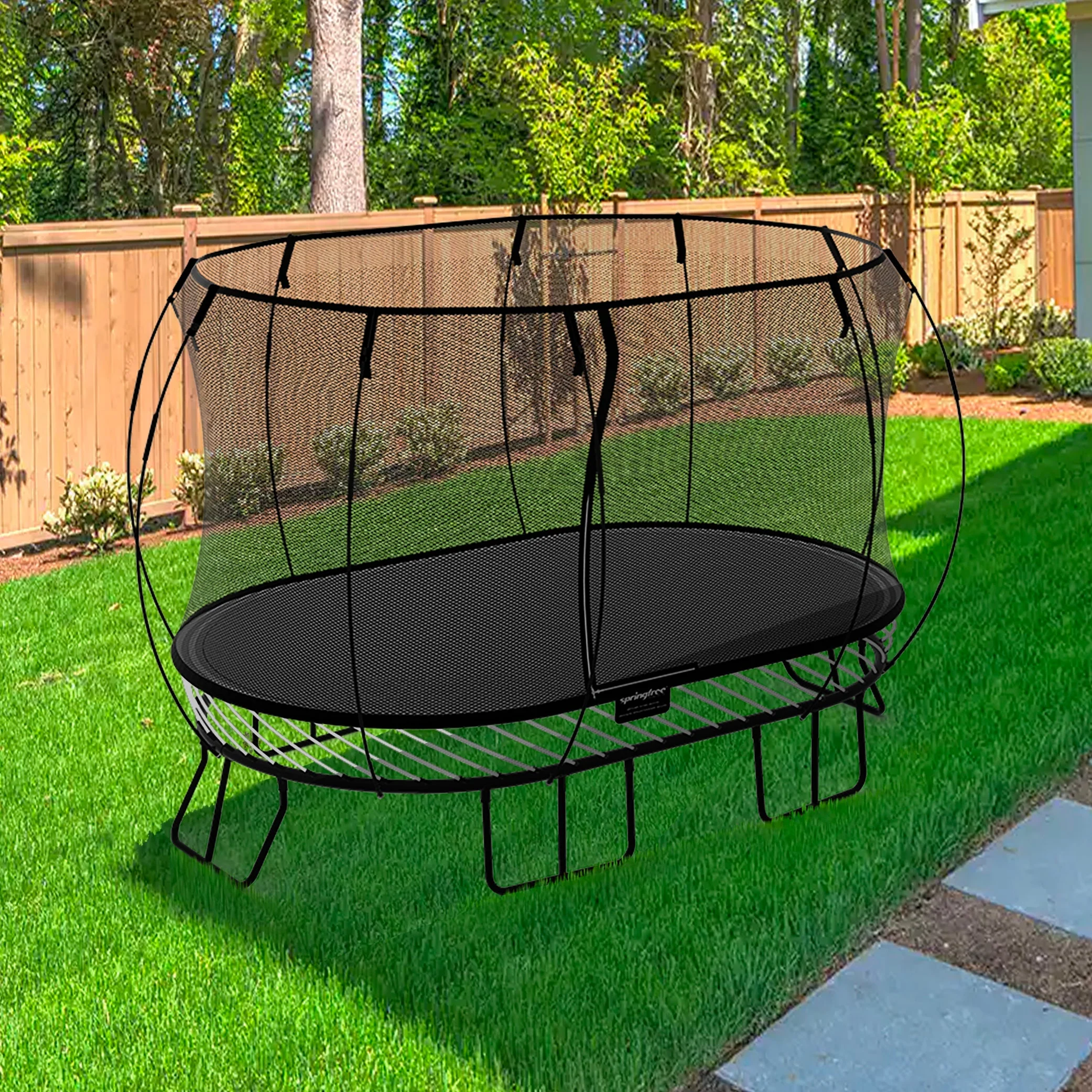 Springfree Trampoline Kids Outdoor Large Oval 8 x 13' Trampoline with Enclosure - Image 6