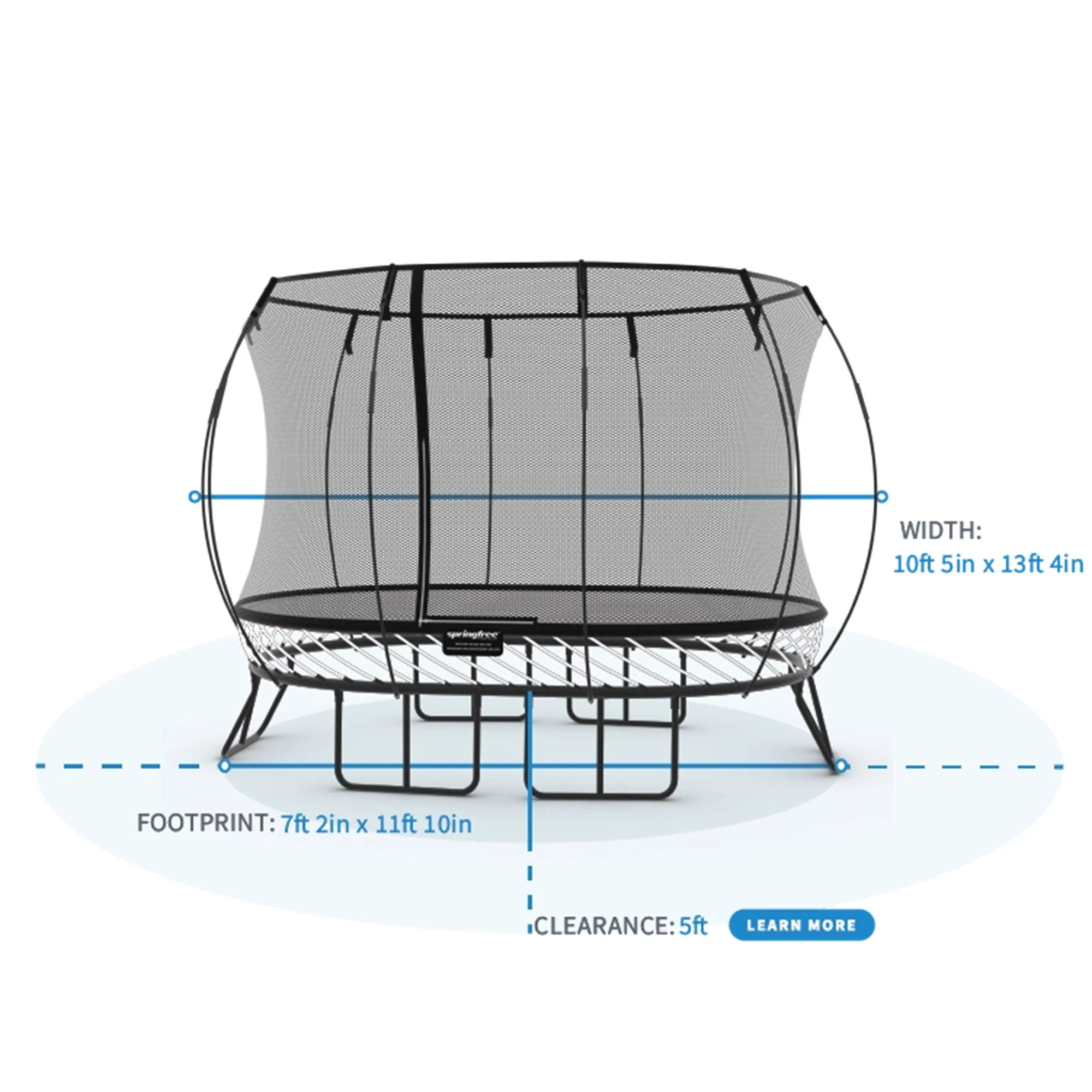 Springfree Trampoline Kids Outdoor Medium Oval 8 x 11' Trampoline with Enclosure - Image 2