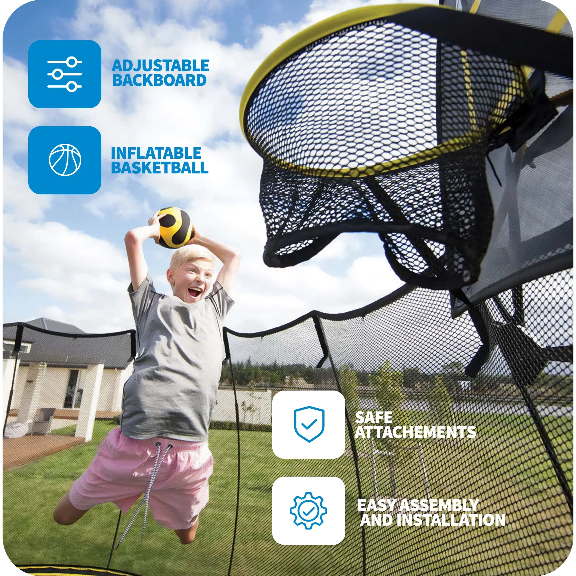 Springfree Trampoline Kids Oval 8 x 13 Ft Trampoline & FlexrHoop Basketball Game - Image 3