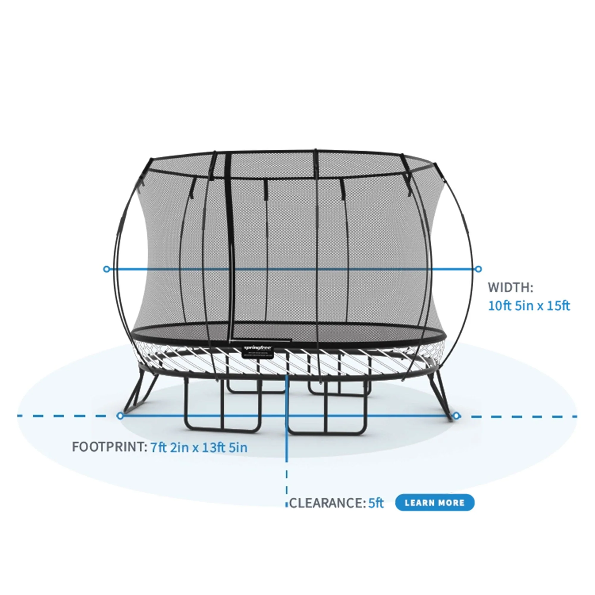 Springfree Trampoline Kids Oval 8 x 13 Ft Trampoline & FlexrHoop Basketball Game - Image 9