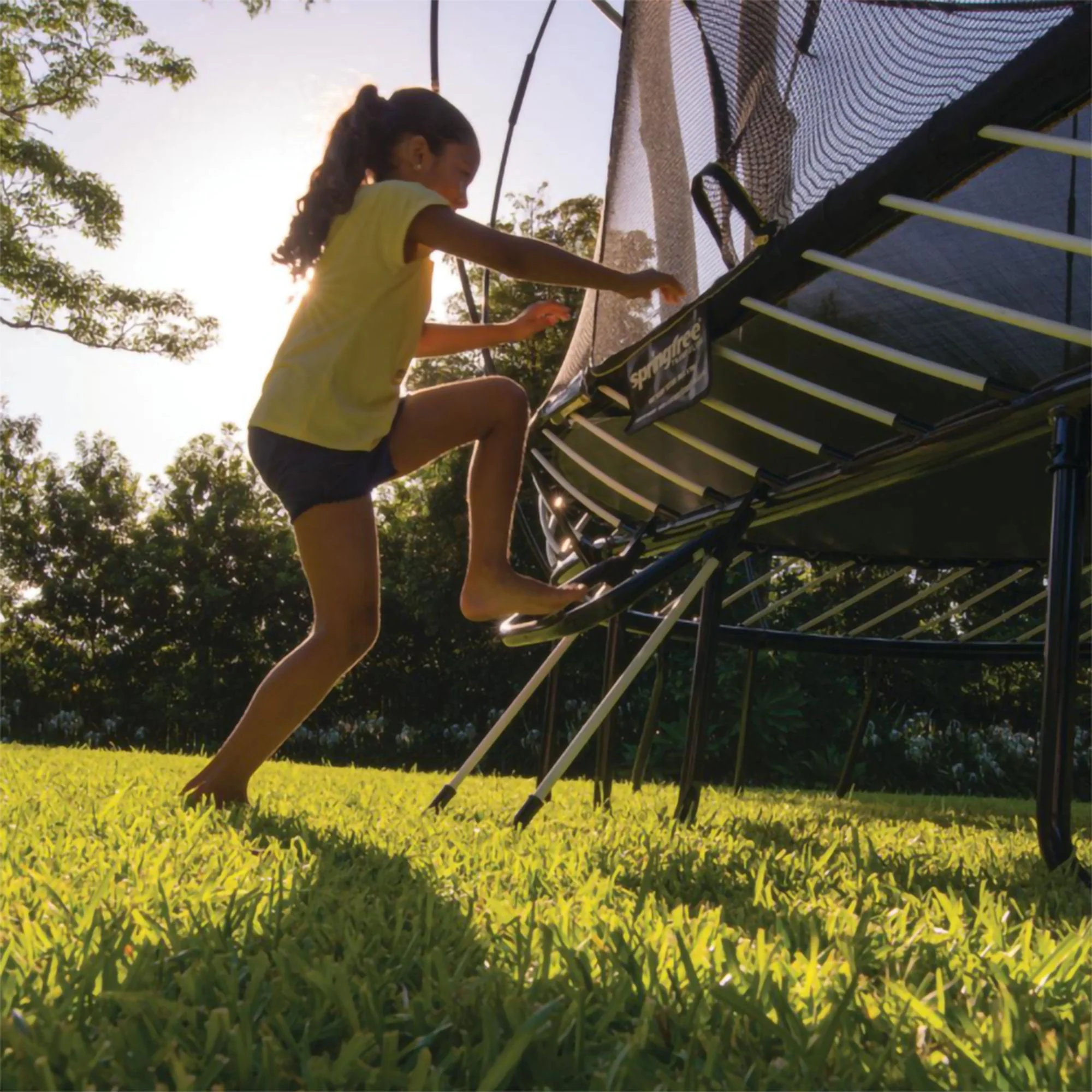 Springfree Trampoline Kids Square 13 Ft Trampoline & FlexrStep V2 Safety Ladder - Image 9