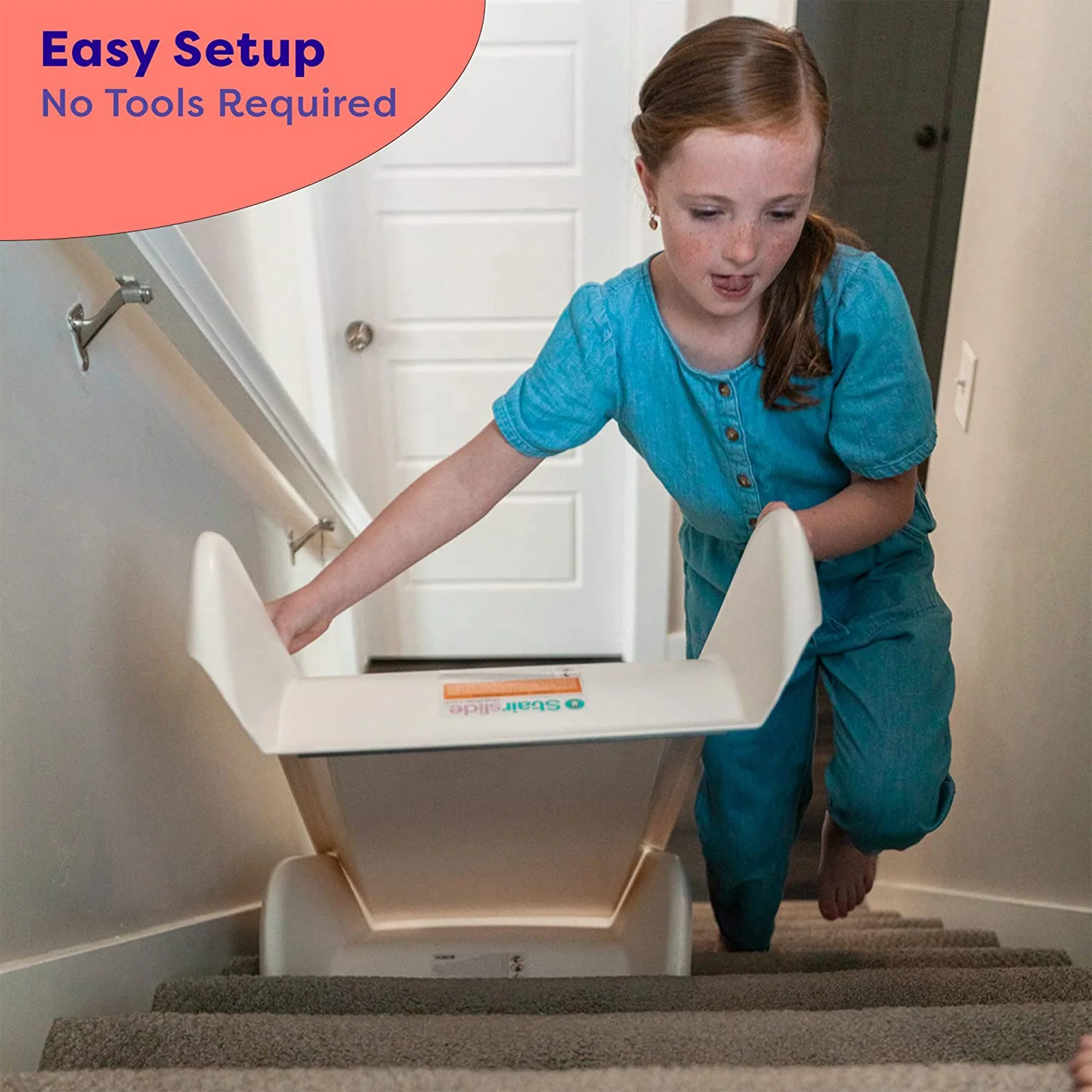 Stairslide Original Stair Mounted Kids Indoor Slide for 9 to 12 Stairs (8 Pack) - Image 6