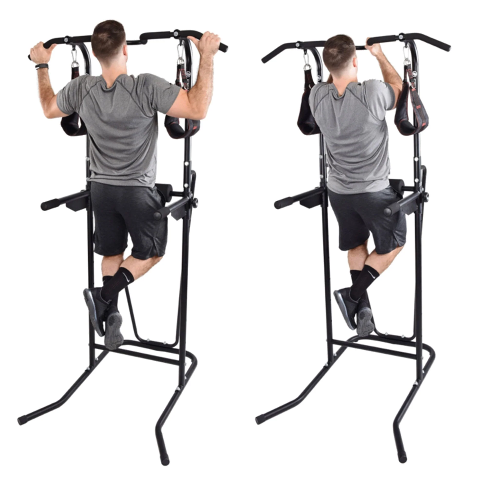 Stamina Products 1698 Freestanding Adjustable Full Body Steel Power Tower, Black - Image 8