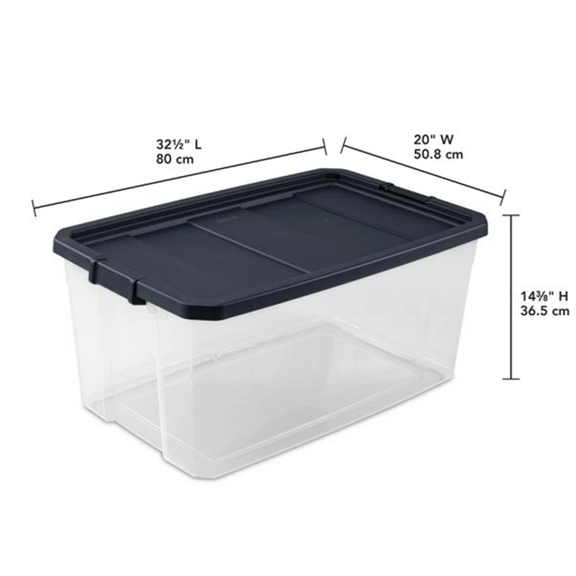 Sterilite 116 Qt Heavy Duty Box Stackable Storage Bin with Latching Lid (8 Pack) - Image 3