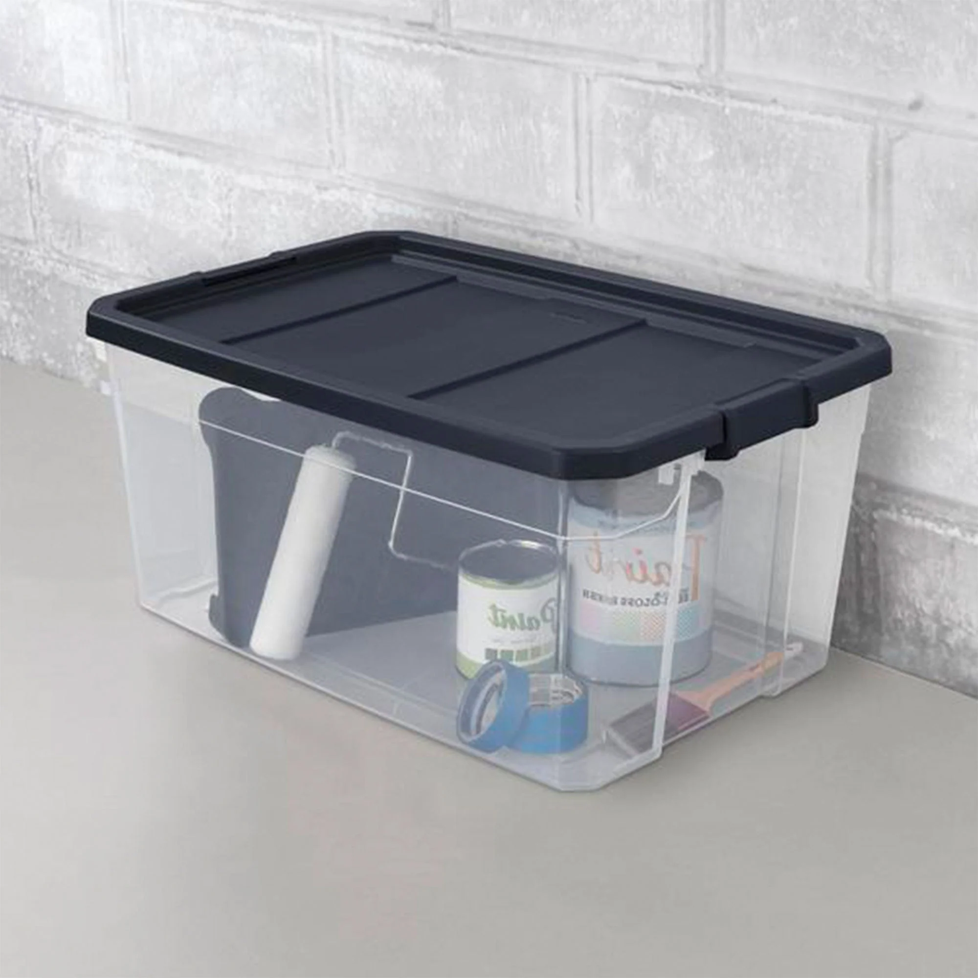 Sterilite 116 Qt Heavy Duty Box Stackable Storage Bin with Latching Lid (8 Pack) - Image 4