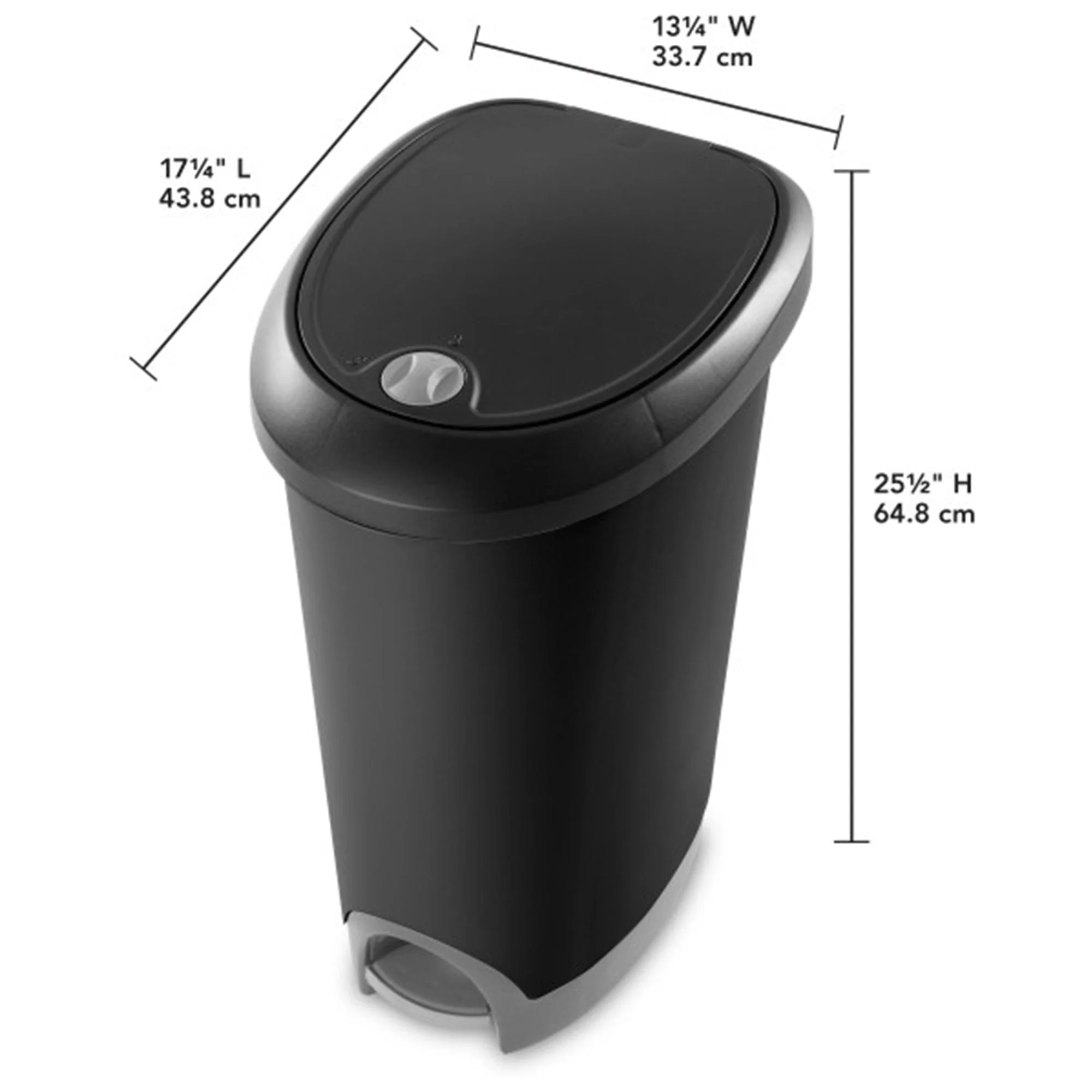 Sterilite 12.6 Gallon Locking Lid Step On Kitchen Wastebasket Trashcan, 6 Pack - Image 2