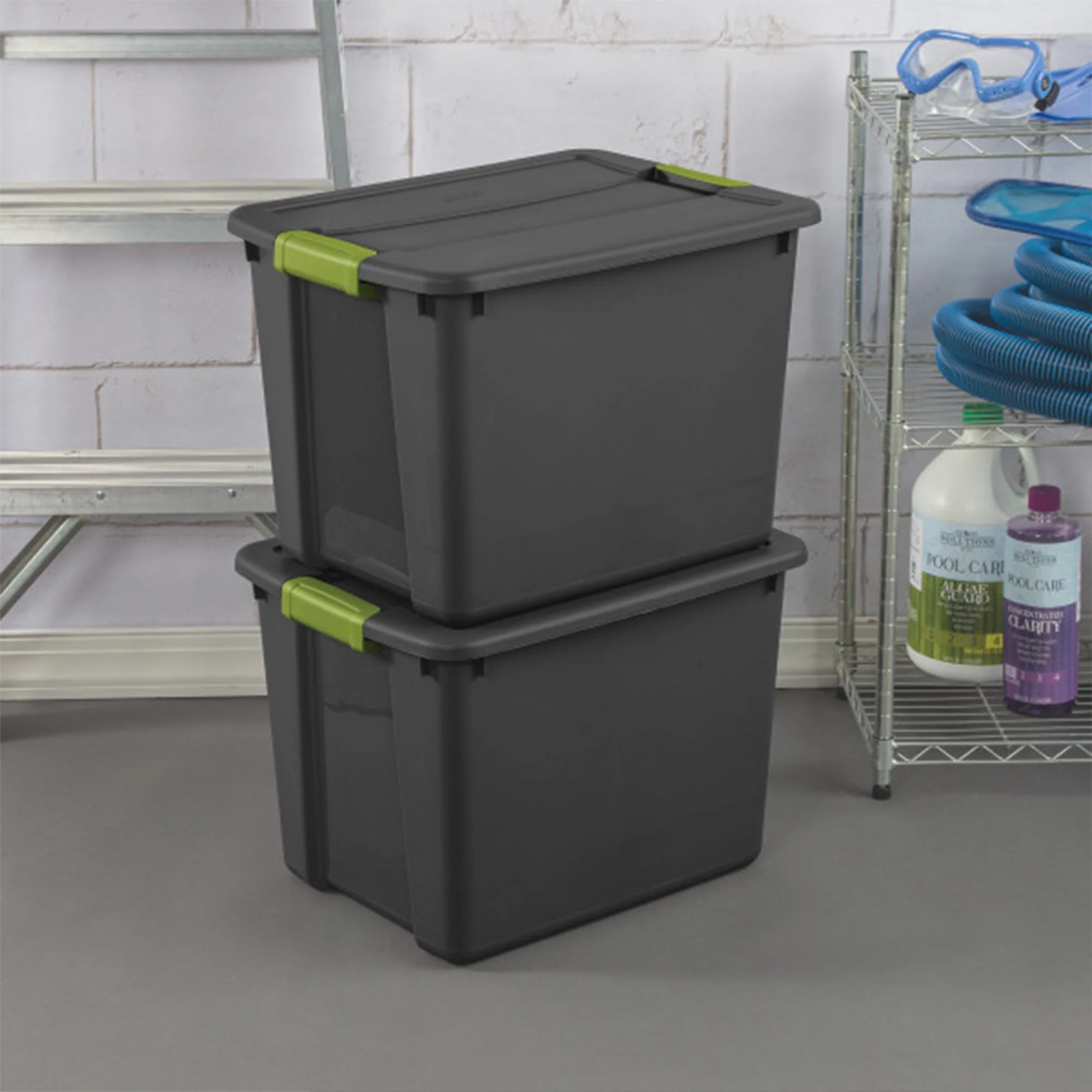 Sterilite 12 Gallon Versatile Rectangular Latch Tote w/ Handles, Gray (24 Pack) - Image 4