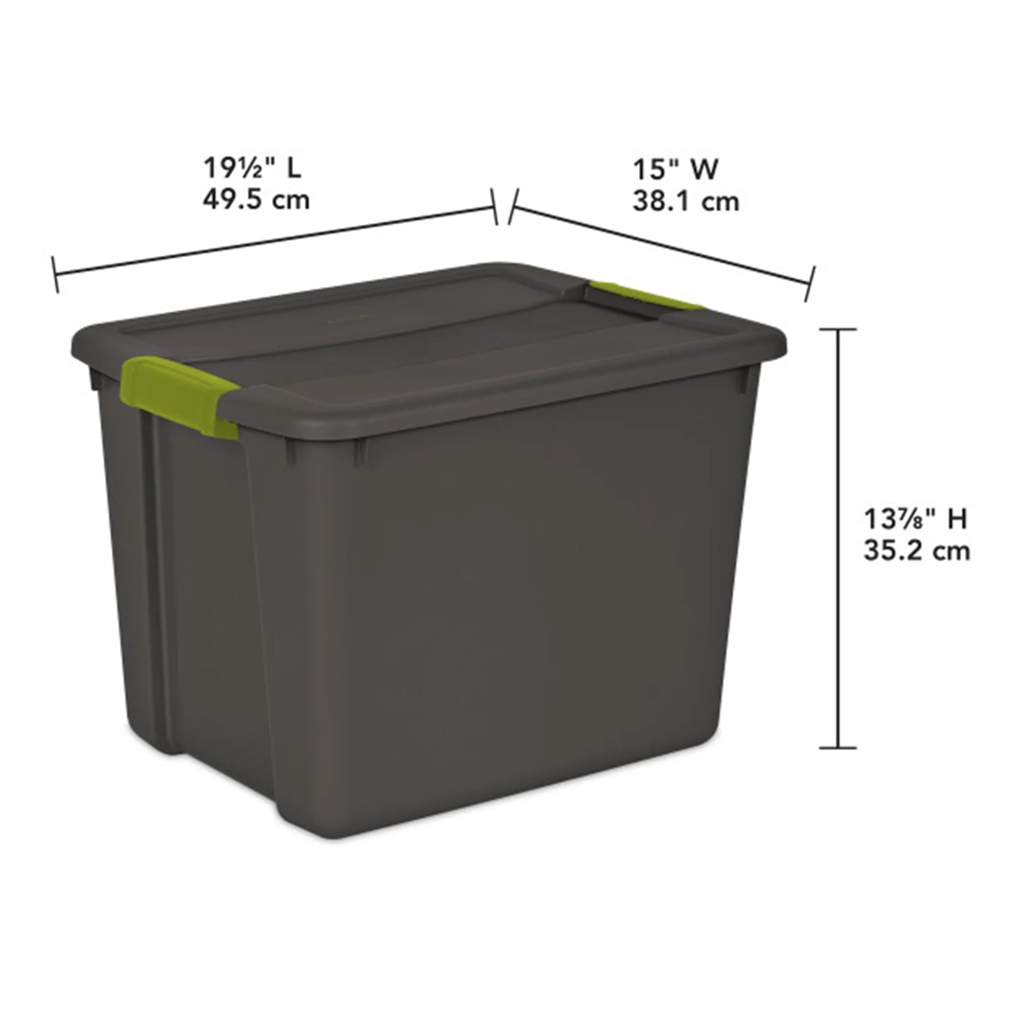 Sterilite 12 Gallon Versatile Rectangular Latch Tote with Handles, Gray (6 Pack) - Image 3
