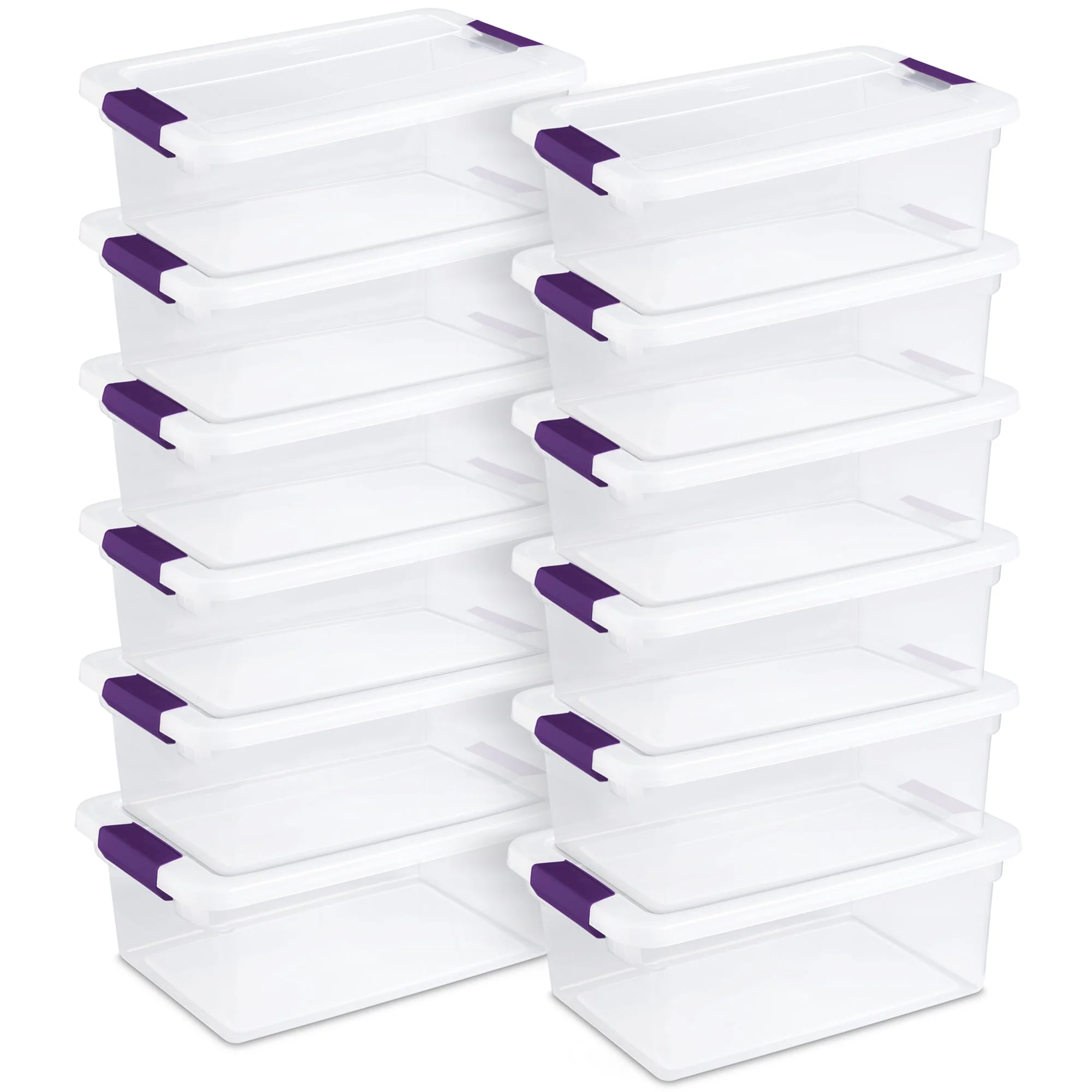 Sterilite 15 Qt. Plastic Stackable Storage Container with Lid, Clear (12 Pack)
