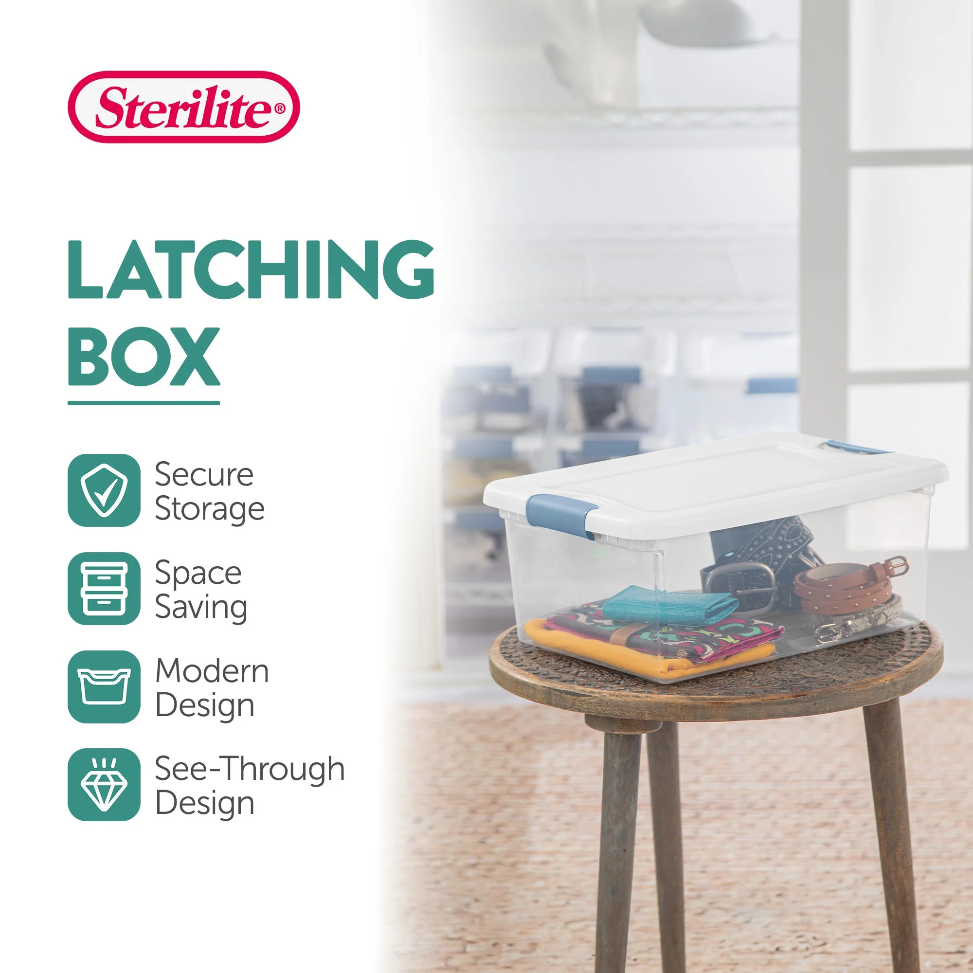 Sterilite 15-Quart Clear Stackable Latching Storage Box Container (36 Pack) - Image 3