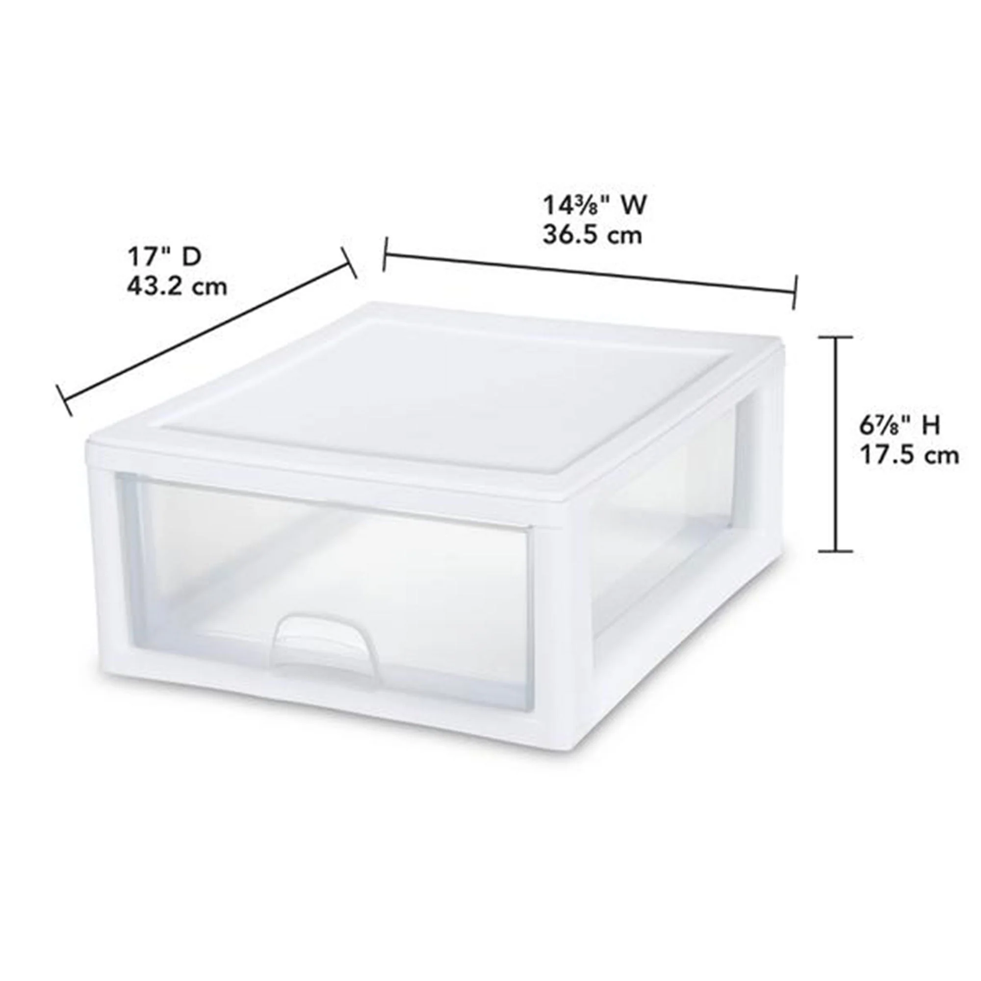Sterilite 16 Quart Clear Plastic Stacking Storage Drawer Container Box, 18 Pack - Image 2