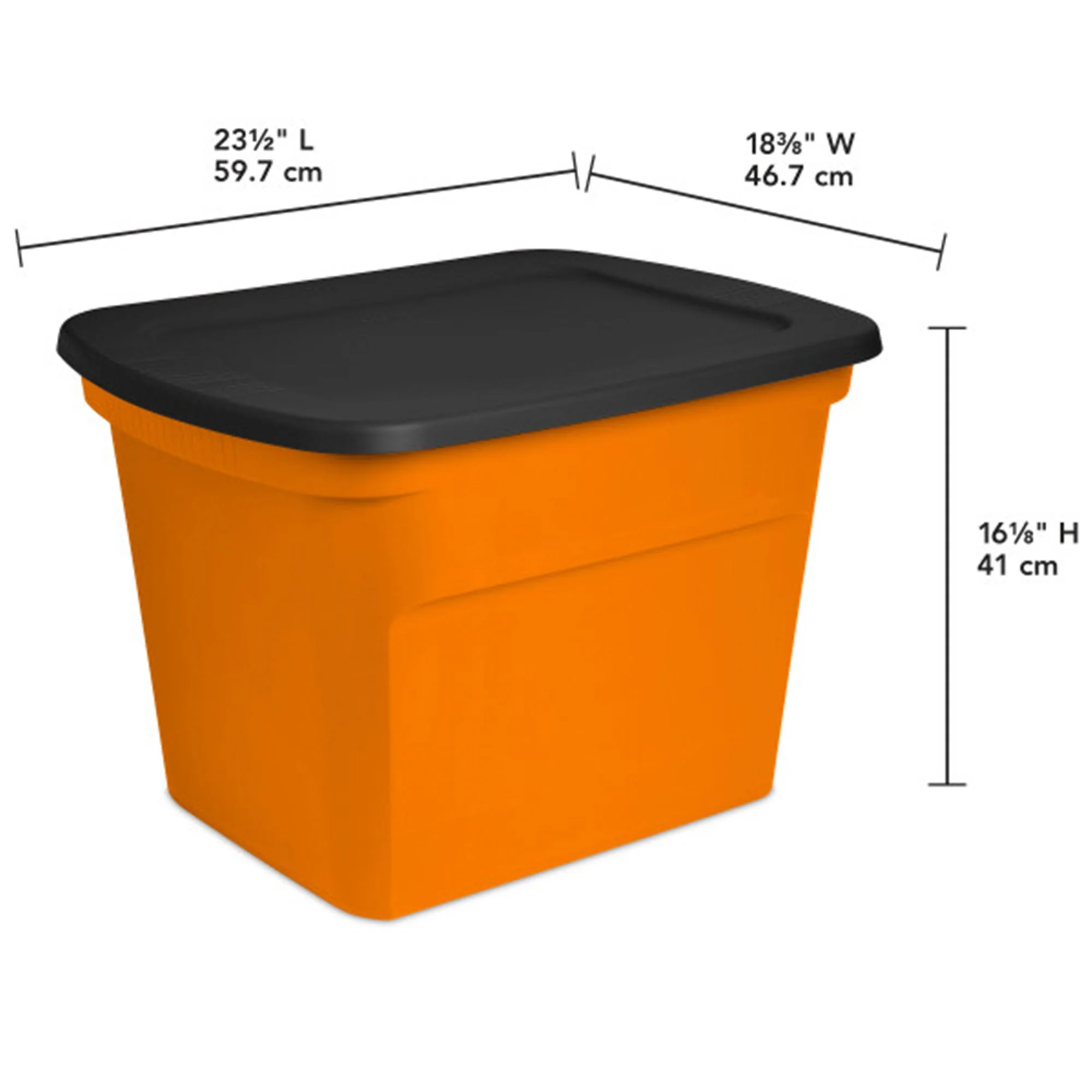 Sterilite 18 Gallon Orange Plastic Storage Container Bin Tote with Lid (24 Pack) - Image 2
