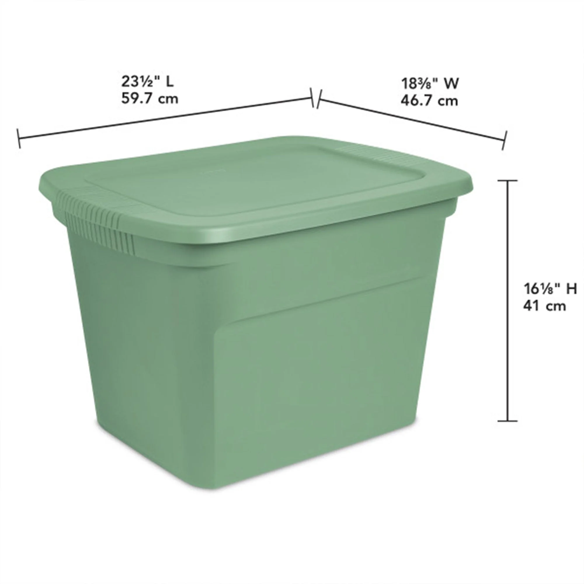 Sterilite 18 Gallon Stackable Storage Tote with Handles, Crisp Green (32 Pack) - Image 2