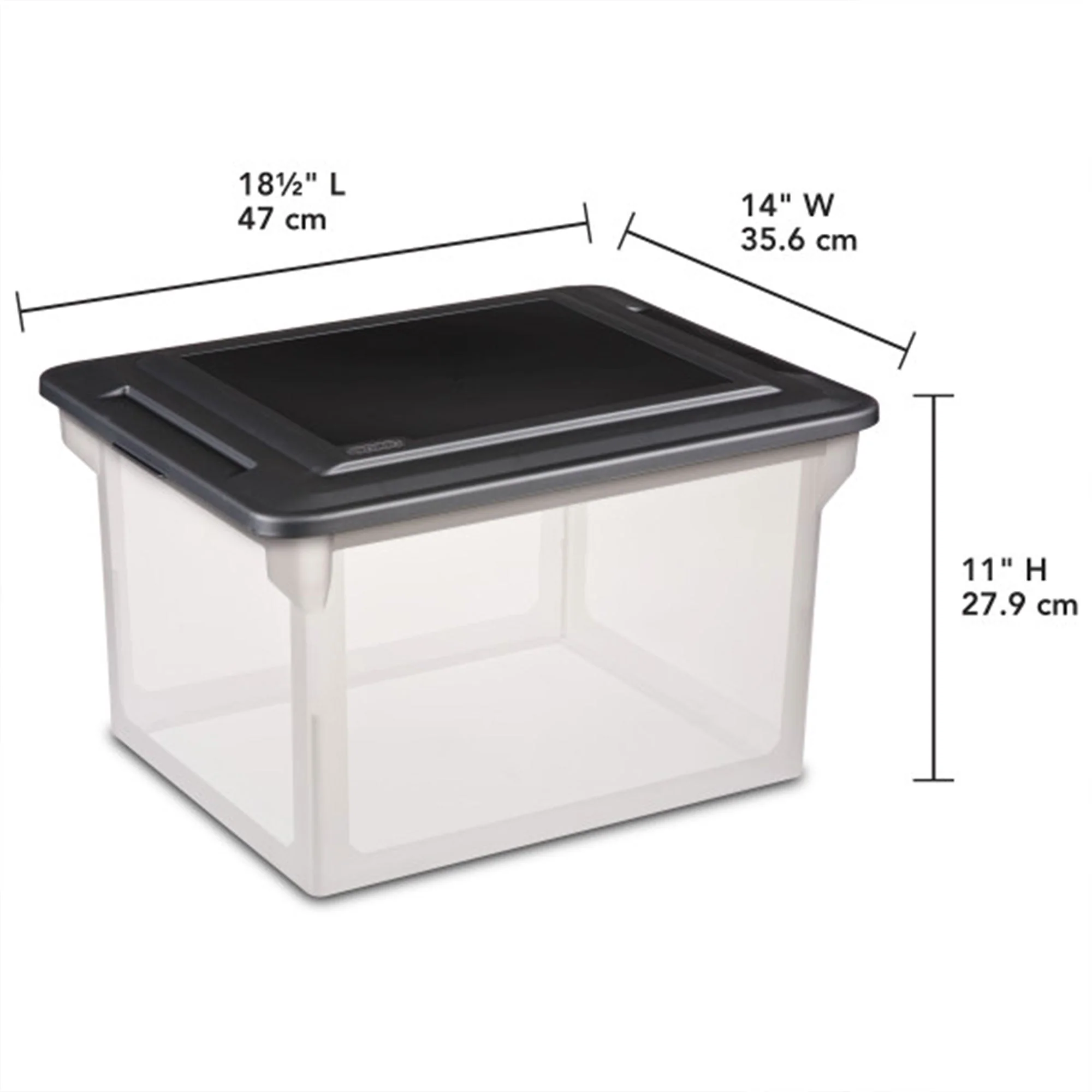 Sterilite 18689004 Versatile Clear Organizing Storage File Box w/ Lid (12 Pack) - Image 2