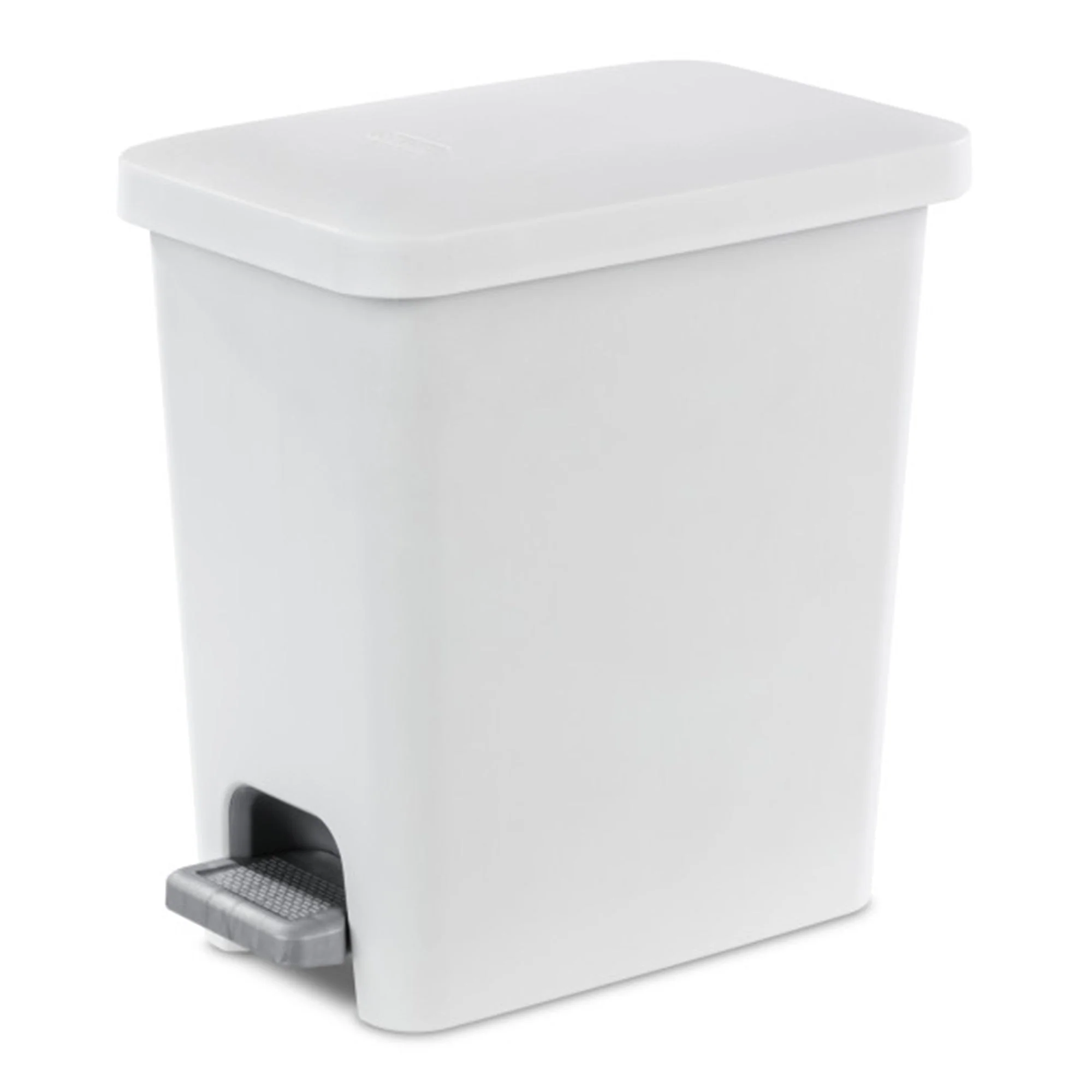 Sterilite 2.7 Gallon Rectangular Step On Trash Bin Wastebasket, White (2 Pack) - Image 10