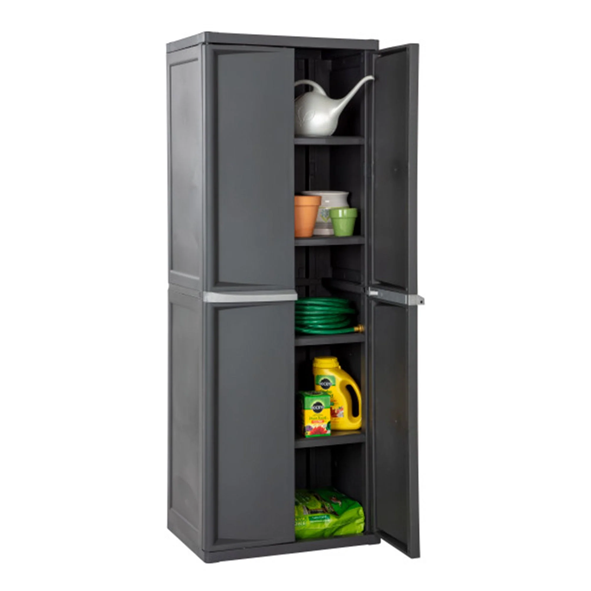 Sterilite 2 Pack Adjustable 4-Shelf Garage Storage Cabinet Bin Organizer, Gray - Image 7