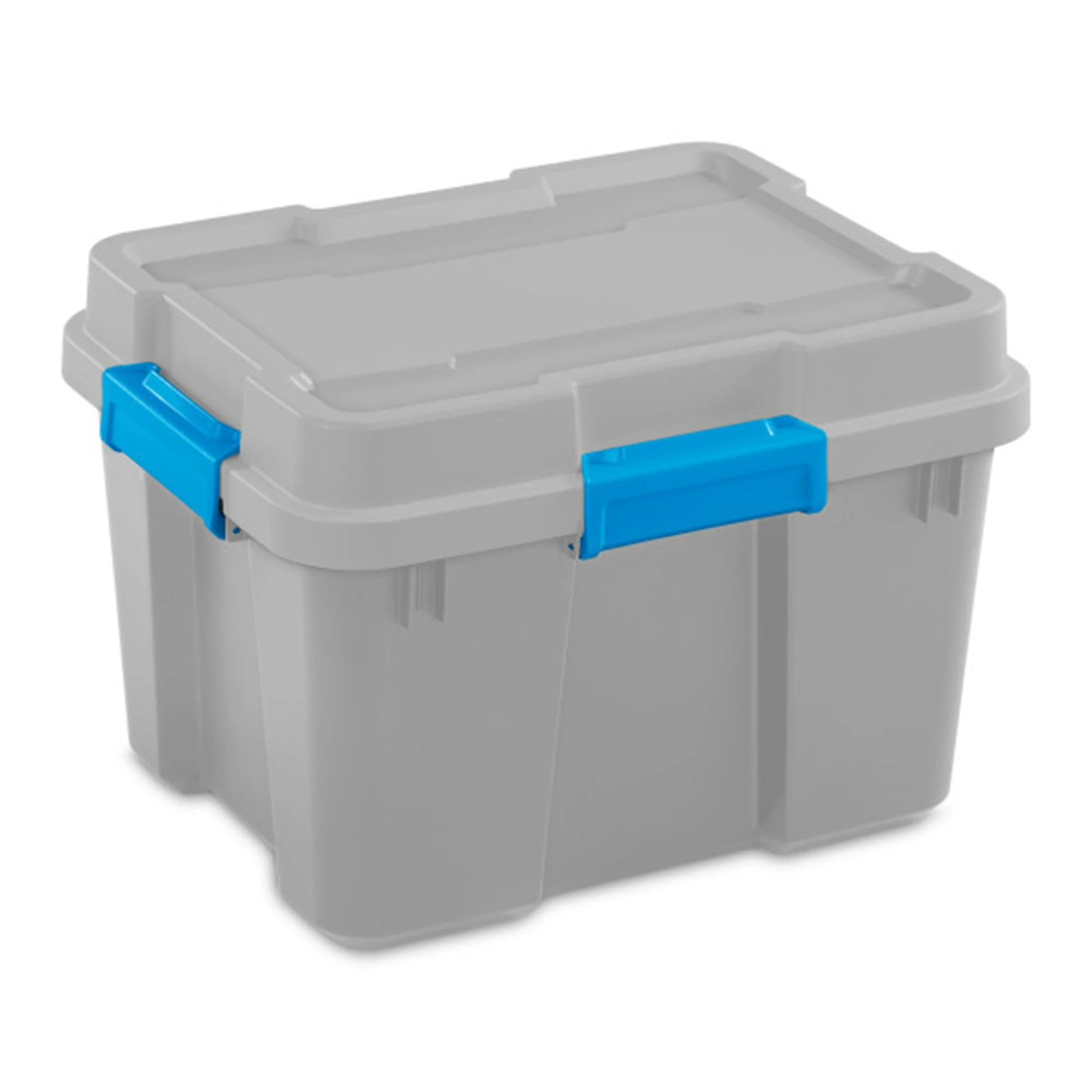 Sterilite 20 Gallon Plastic Home Storage Container Tote Box, Gray/Blue (12 Pack) - Image 2