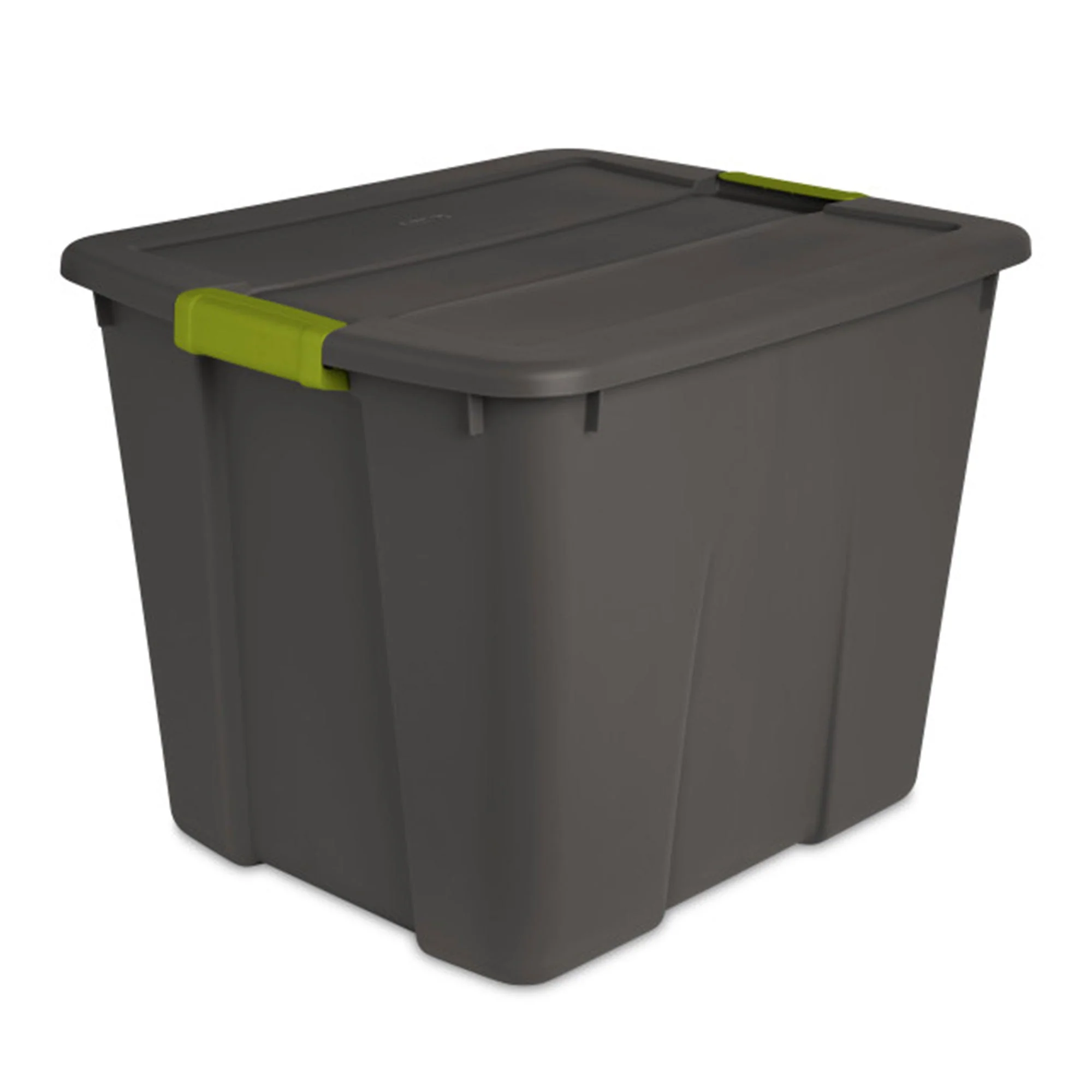 Sterilite 20 Gallon Stackable Plastic Storage Tote Bin with Lid, Gray (12 Pack) - Image 2