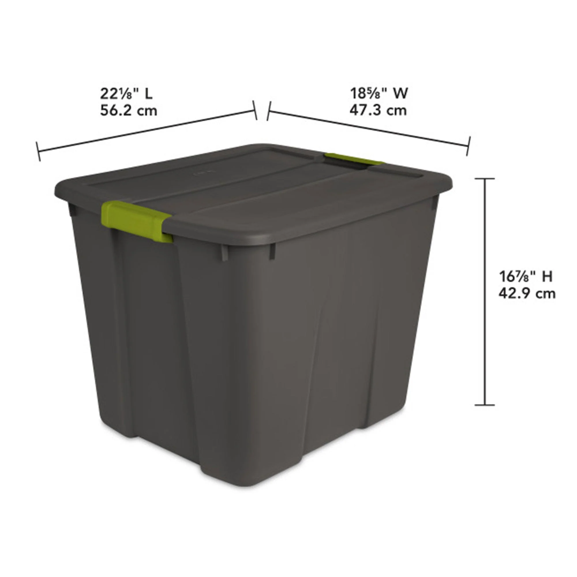 Sterilite 20 Gallon Stackable Plastic Storage Tote Bin with Lid, Gray (12 Pack) - Image 3