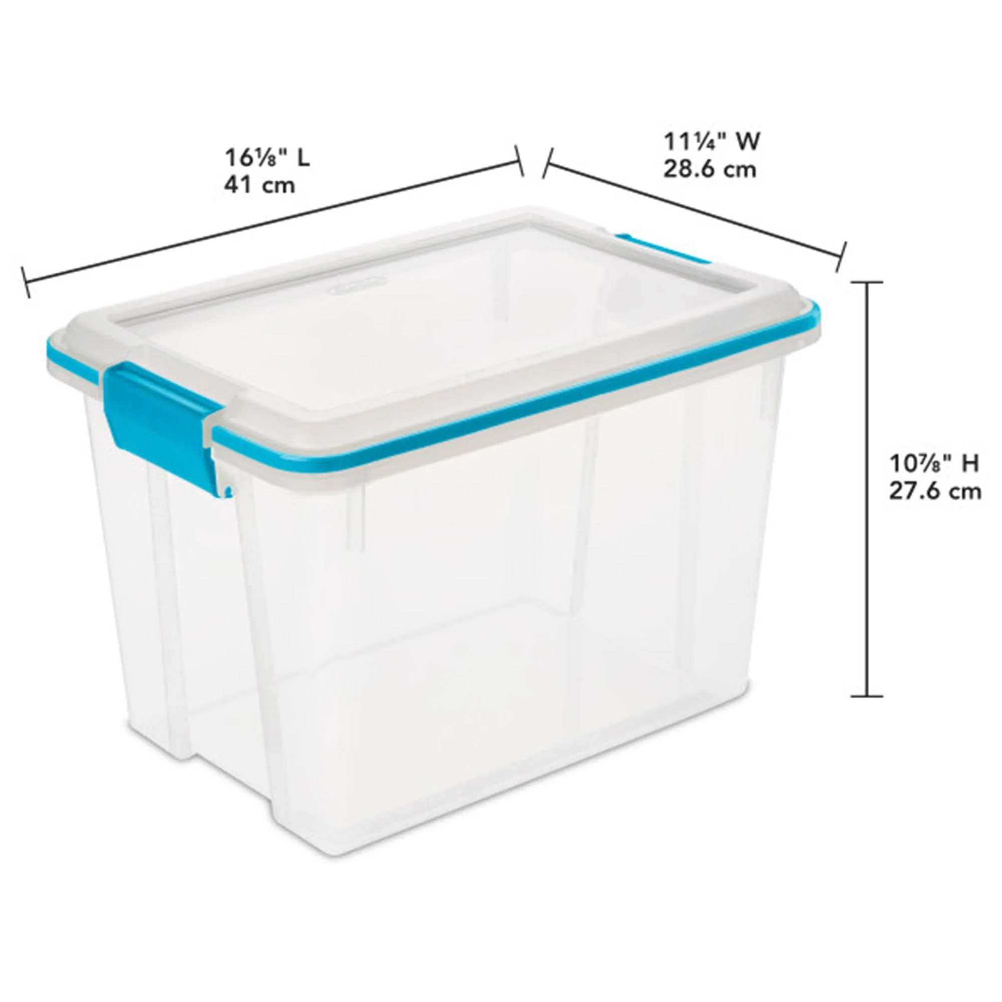 Sterilite 20 Quart Gasket Box, Stackable Storage Bin with Latching Lid, 6 Pack - Image 2