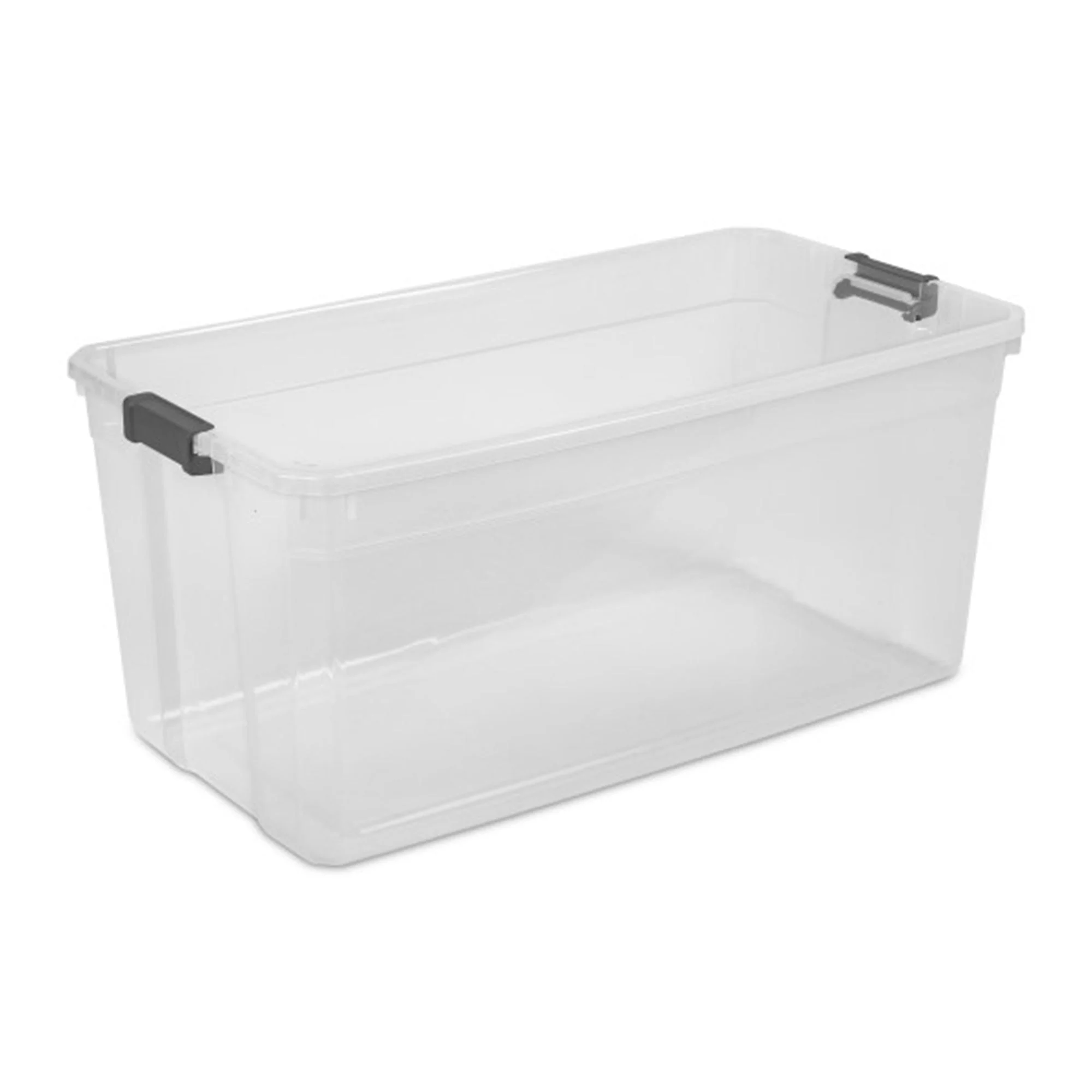 Sterilite 200 Quart Clear Stackable Latching Storage Box Container, Grey, 9 Pack - Image 9