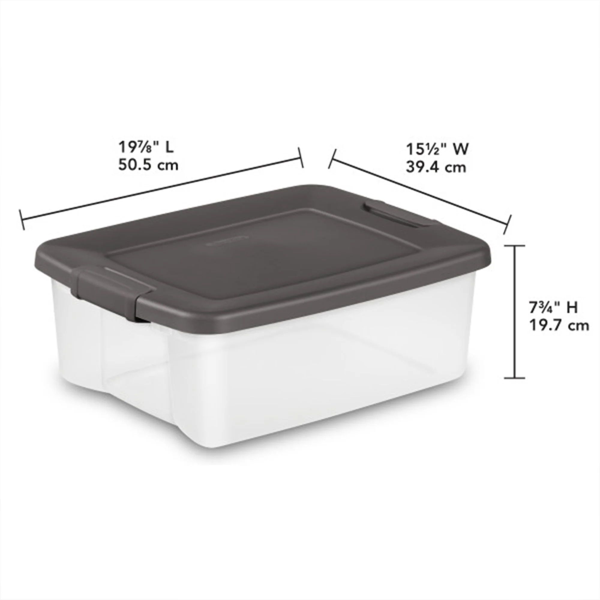 Sterilite 25 Quart ShelfTote, Stackable Storage Bin with Latching Lid, 6 Pack - Image 3