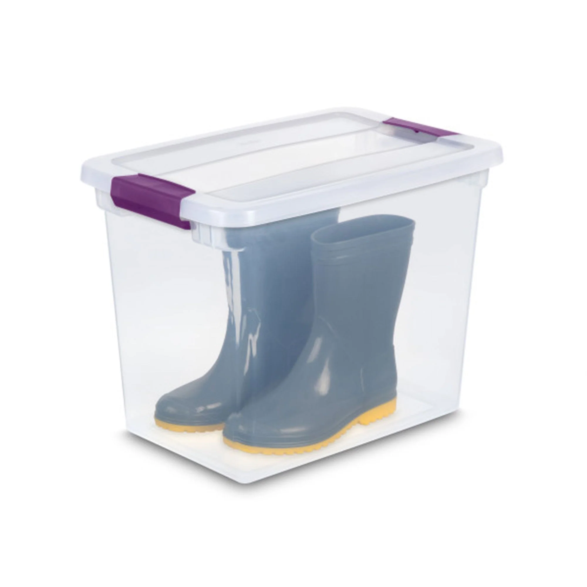 Sterilite 27 Qt ClearView Latch Storage Stackable Bin with Latching Lid, 6 Pack - Image 6