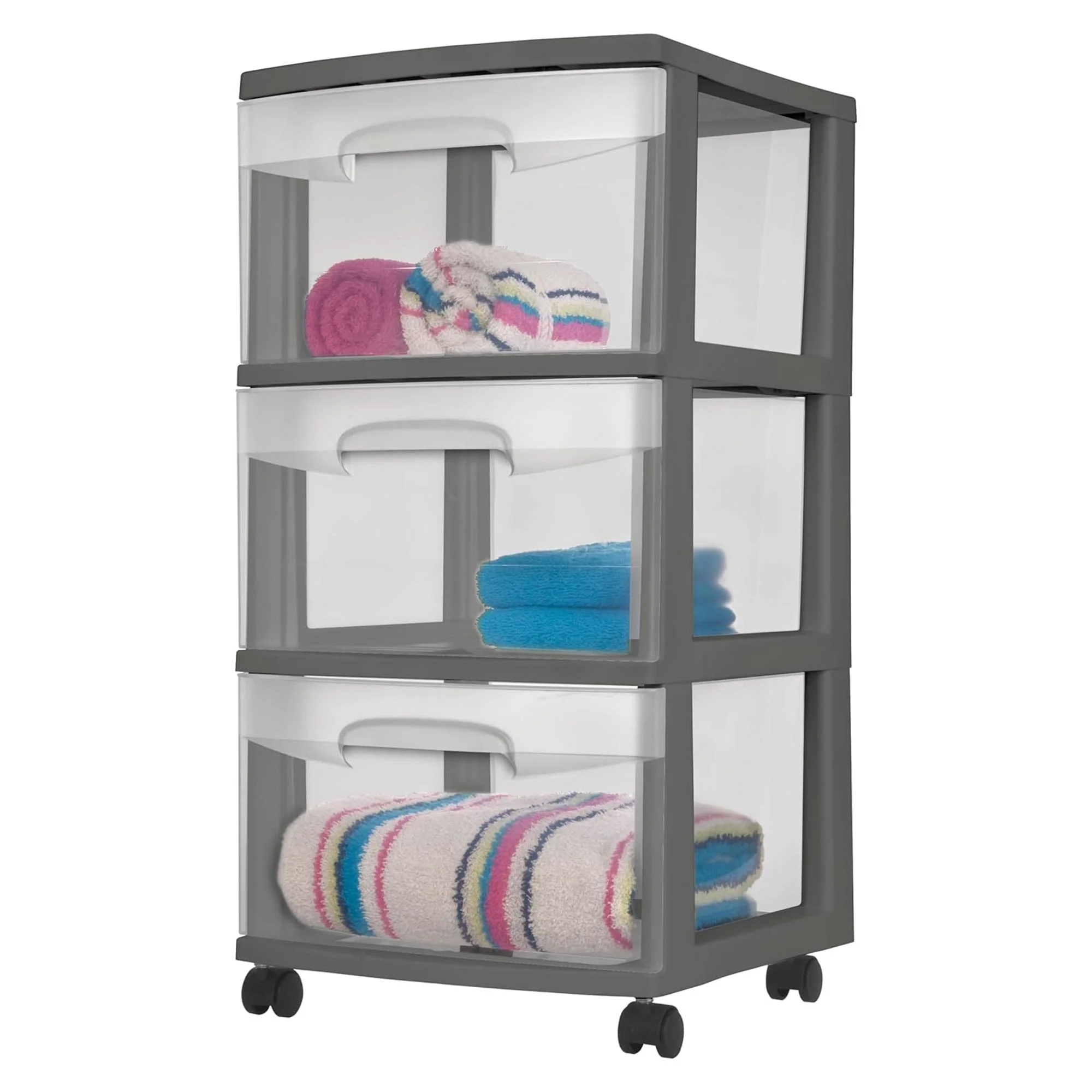 Sterilite 3 Drawer Home Organizer Storage Cart w/Caster Wheels, Gray (6 Pack) - Image 8