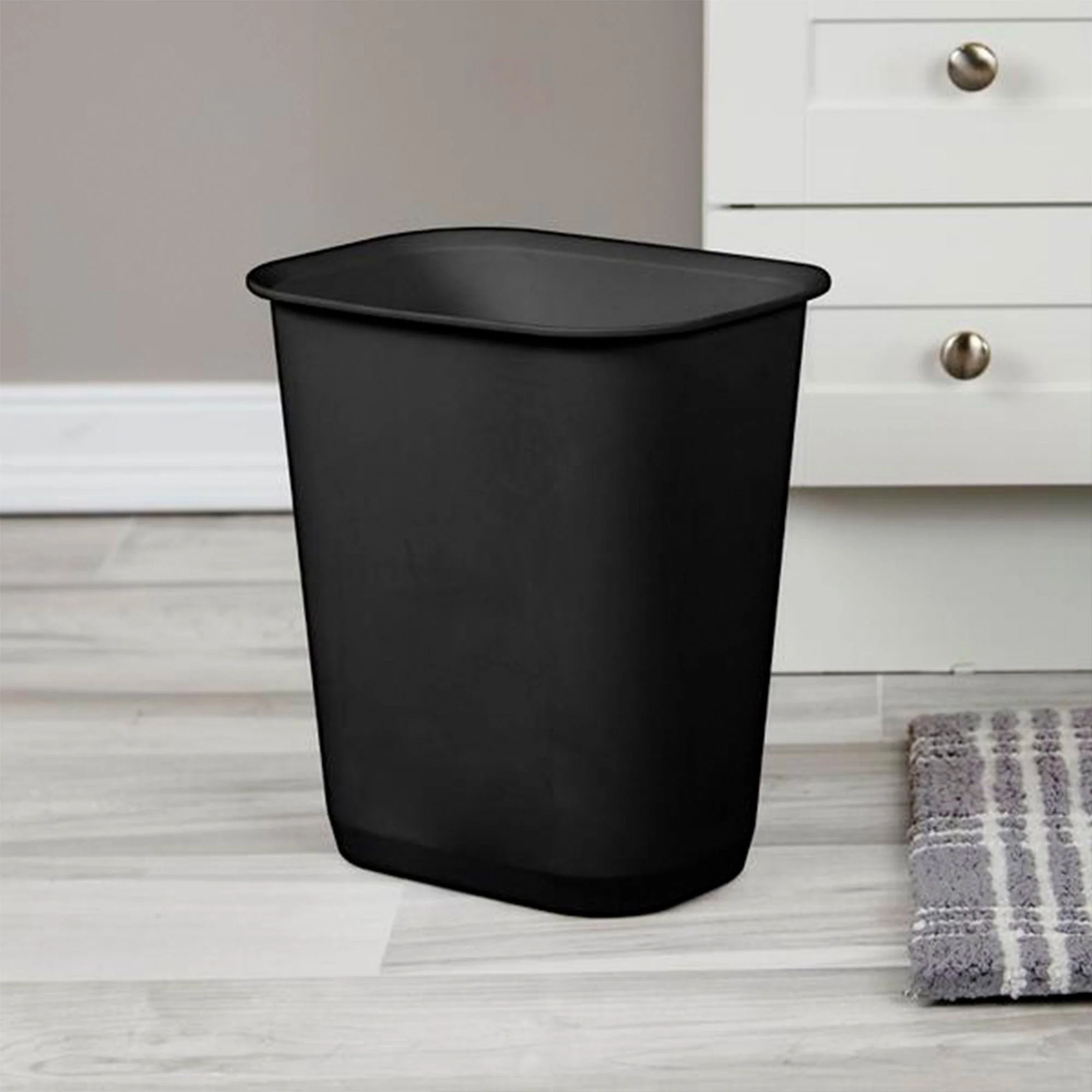 Sterilite 3 Gallon Rectangular Wastebasket Small Home Trash Bin, 16 Pack, Black - Image 4