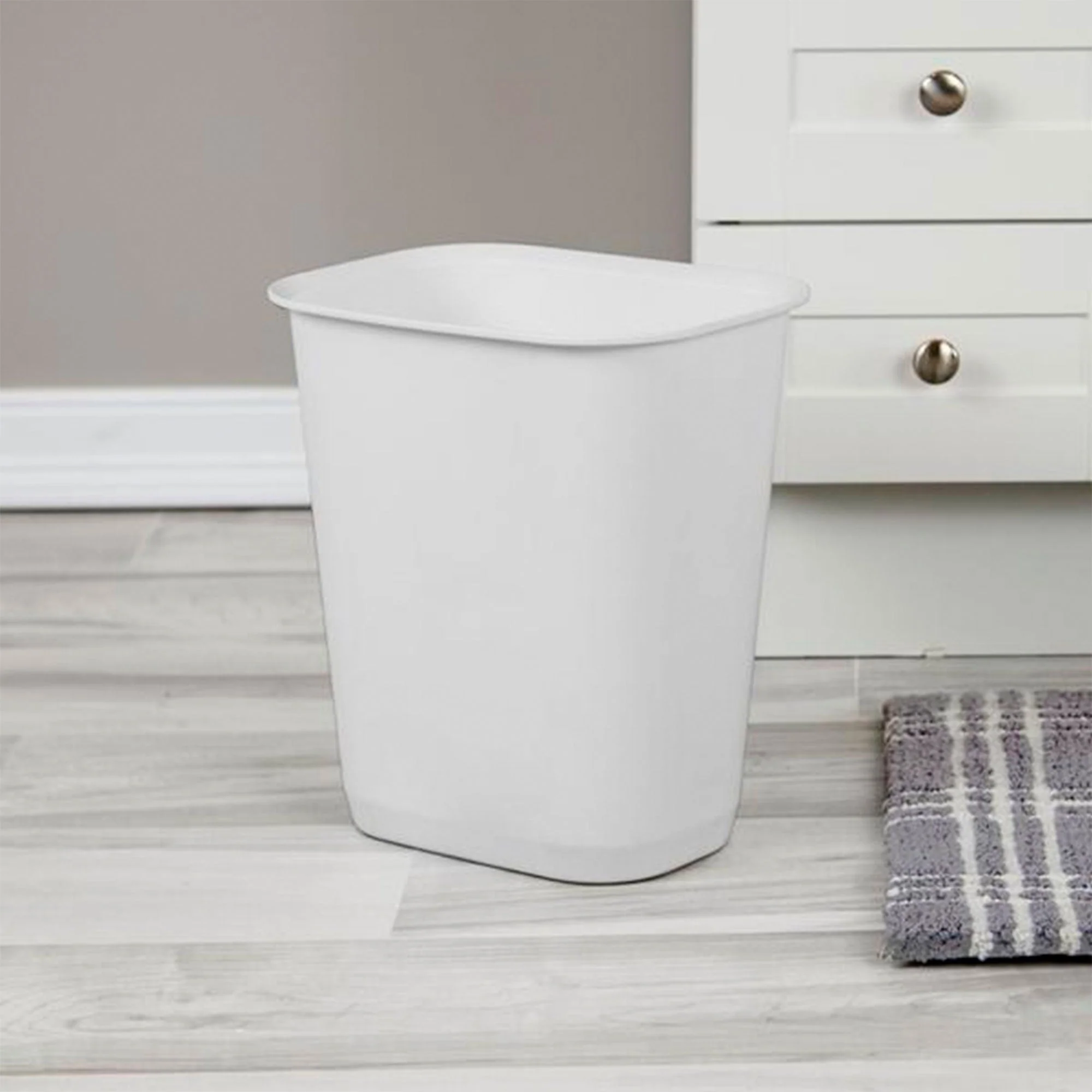 Sterilite 3 Gallon Rectangular Wastebasket Small Home Trash Bin, 16 Pack, White - Image 4