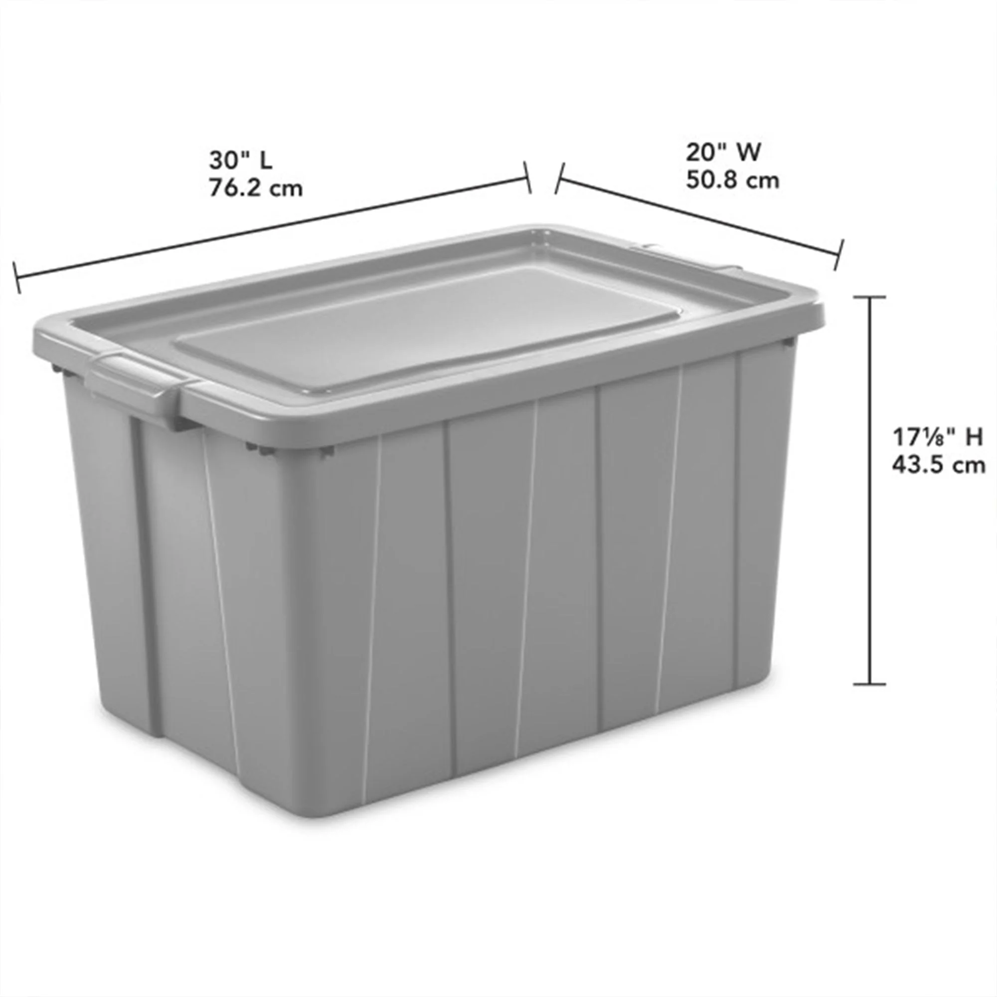 Sterilite 30 Gallon Tuff1 Storage Tote, Stackable Plastic Bin with Lid, 4 Pack - Image 2