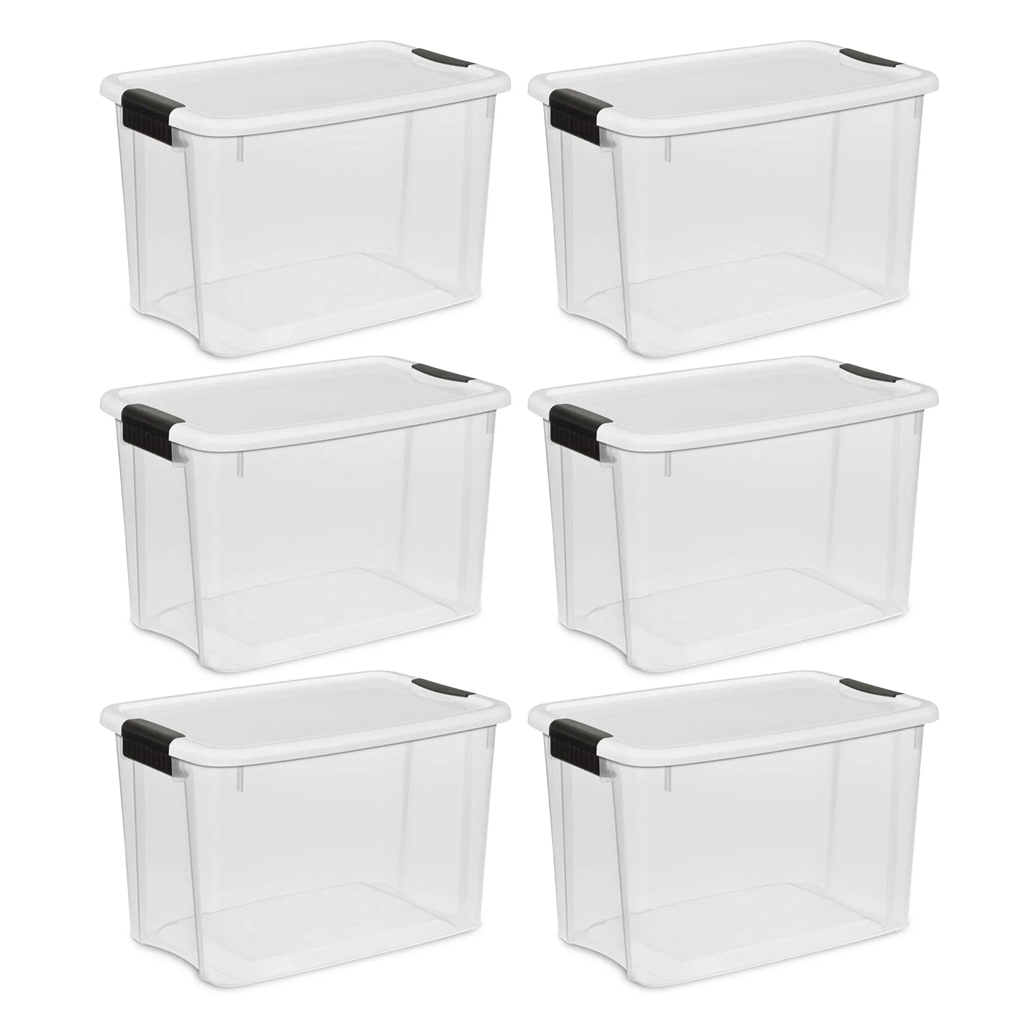 Sterilite 30 Qt 6-Pack & 18 Qt 6-Pack Clear Plastic Stackable Storage Bin w/ Lid - Image 9