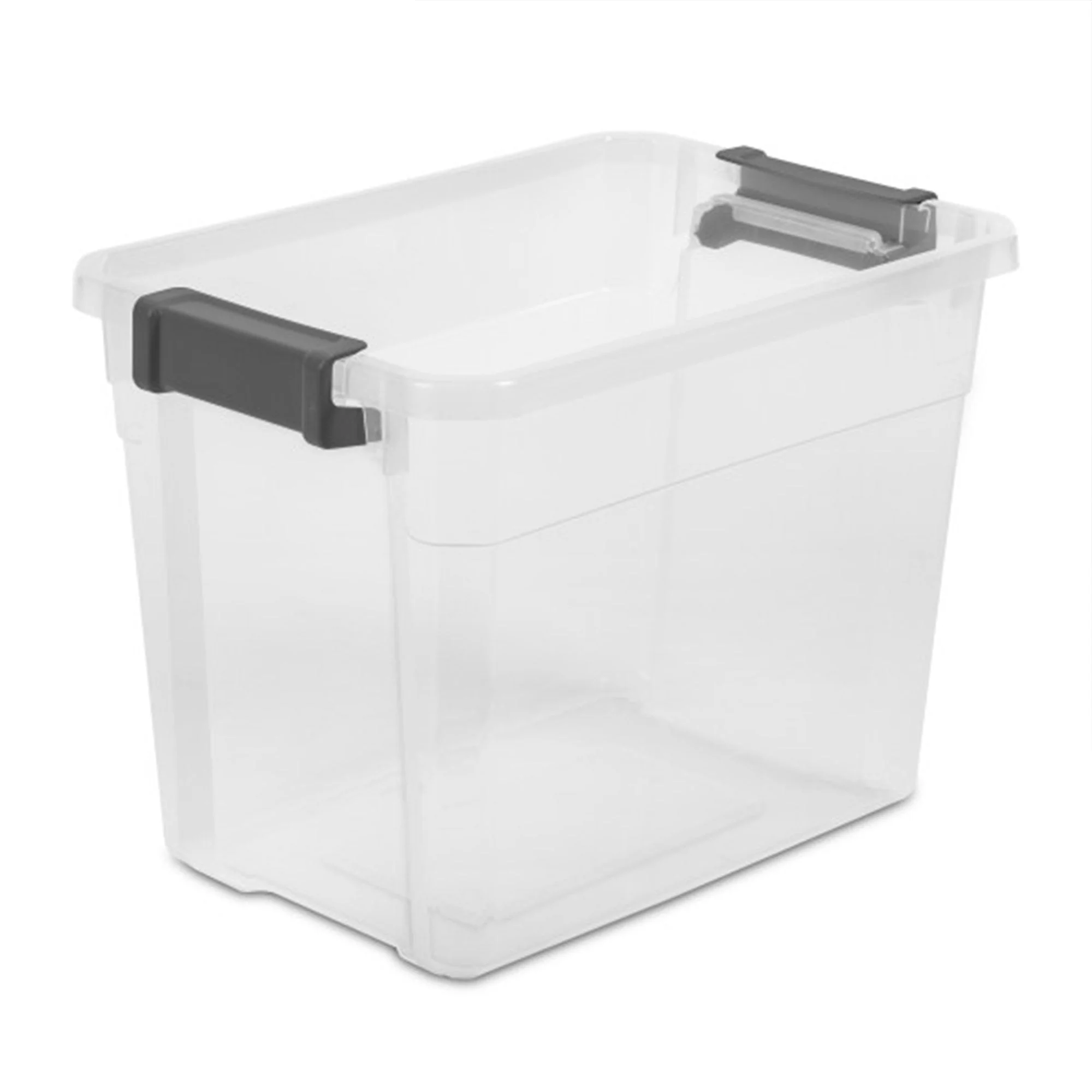 Sterilite 30 Qt Clear Plastic Stackable Storage Bin with Grey Latch Lid, 6 Pack - Image 10